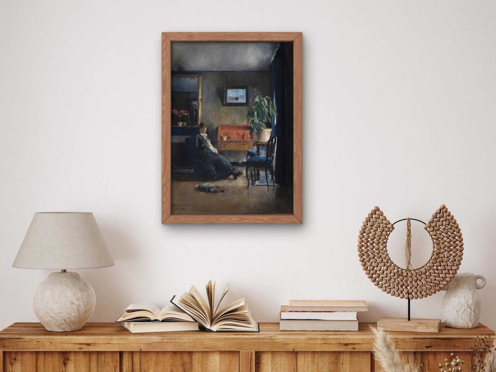 Blue Interior by Harriet Backer, 1883, Impressionism, fine art print