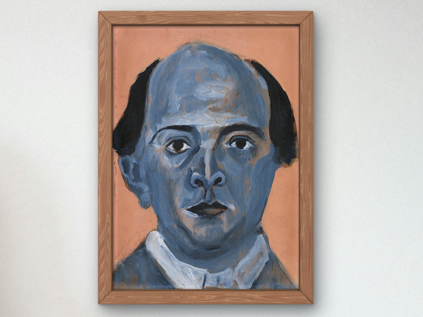 Blue Self-Portrait by Arnold Schönberg, 1910, Expressionism and Fauvism, fine art print