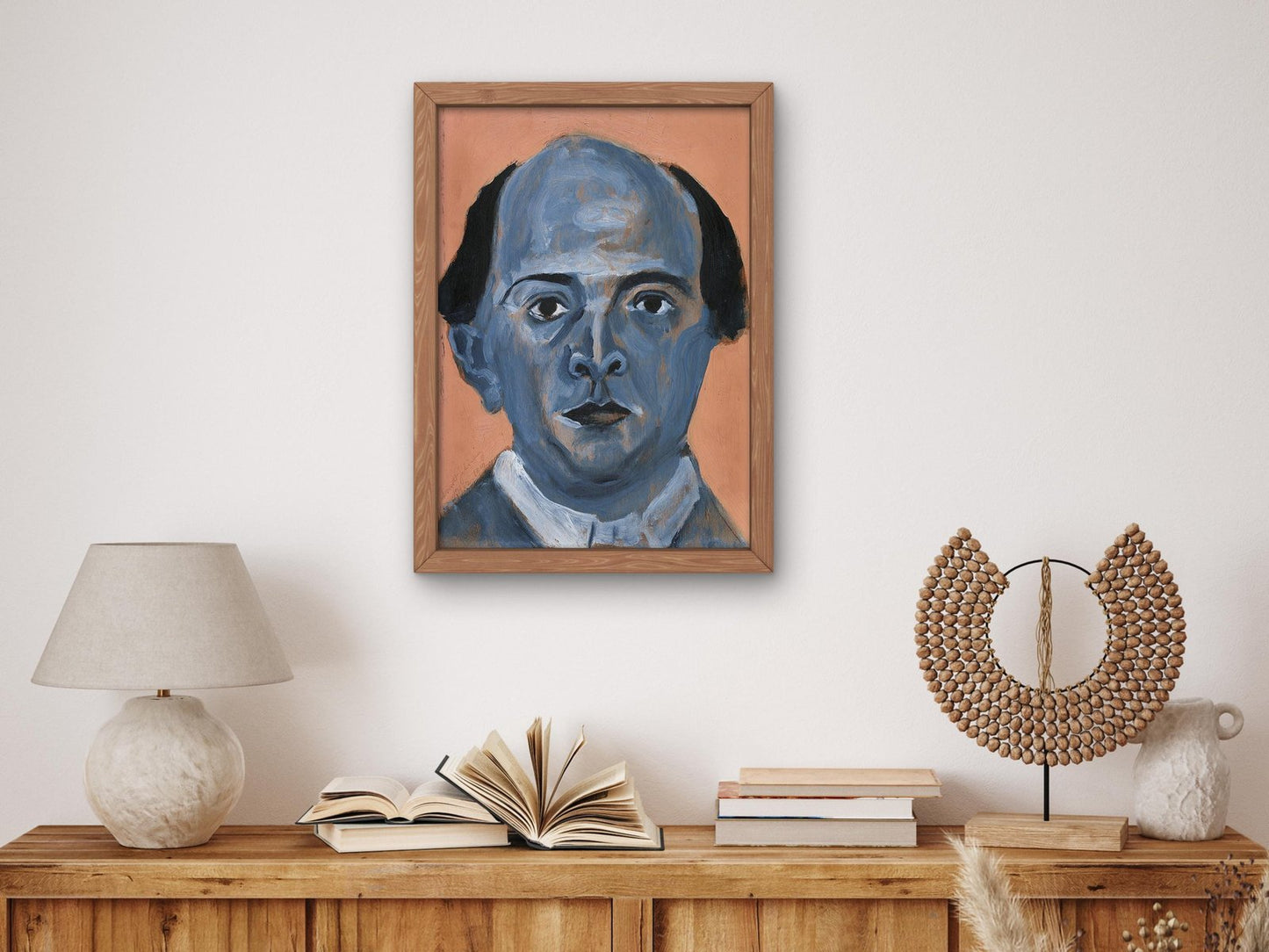 Blue Self-Portrait by Arnold Schönberg, 1910, Expressionism and Fauvism, fine art print