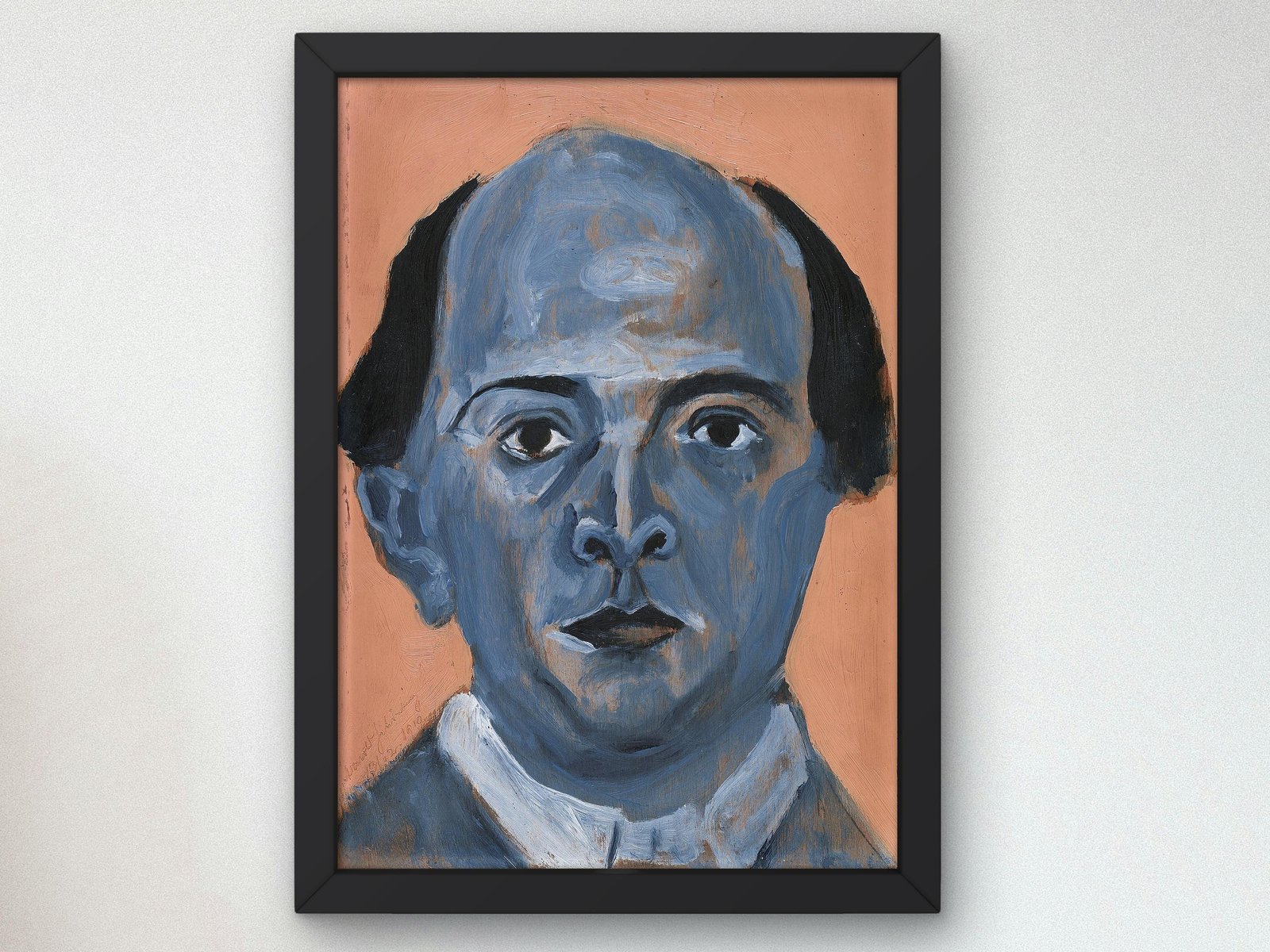 Blue Self-Portrait by Arnold Schönberg, 1910, Expressionism and Fauvism, fine art print