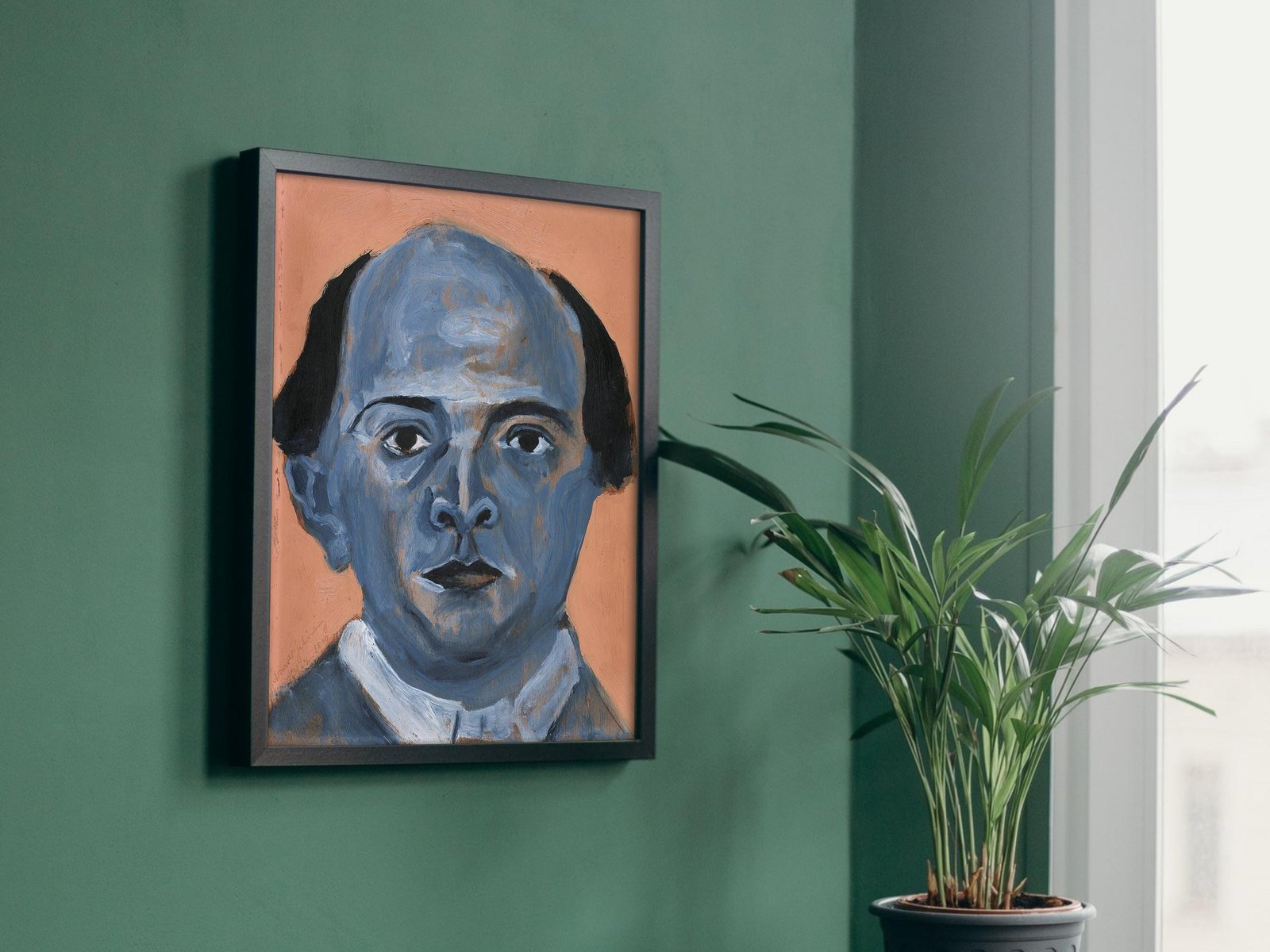 Blue Self-Portrait by Arnold Schönberg, 1910, Expressionism and Fauvism, fine art print