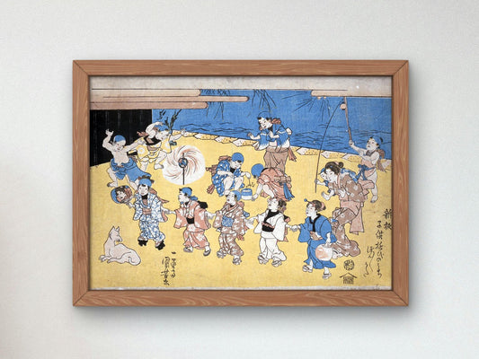 Bon-bon Uta Children's Play by Utagawa Kuniyoshi, 1842, Japanese Woodblock Prints, fine art print
