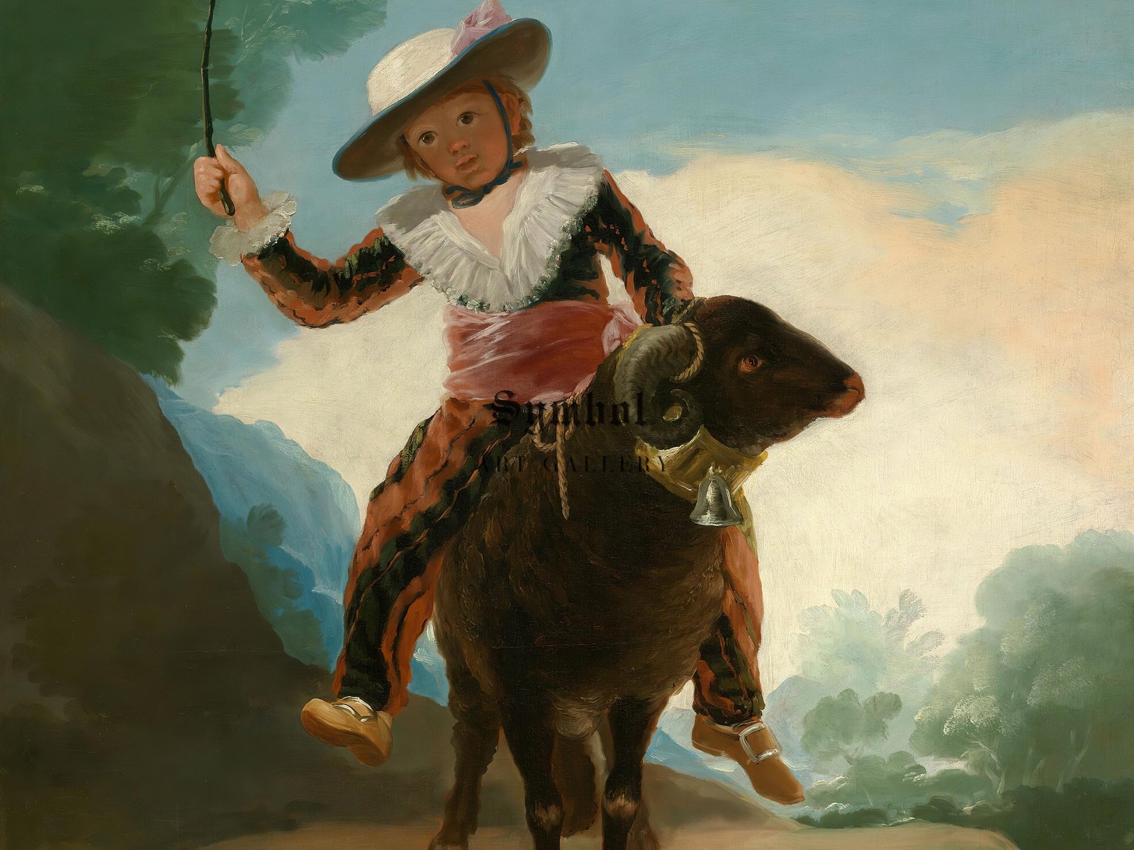 Boy on a Ram by Francisco Goya, 1786, Rococo and Neoclassicism, fine art print