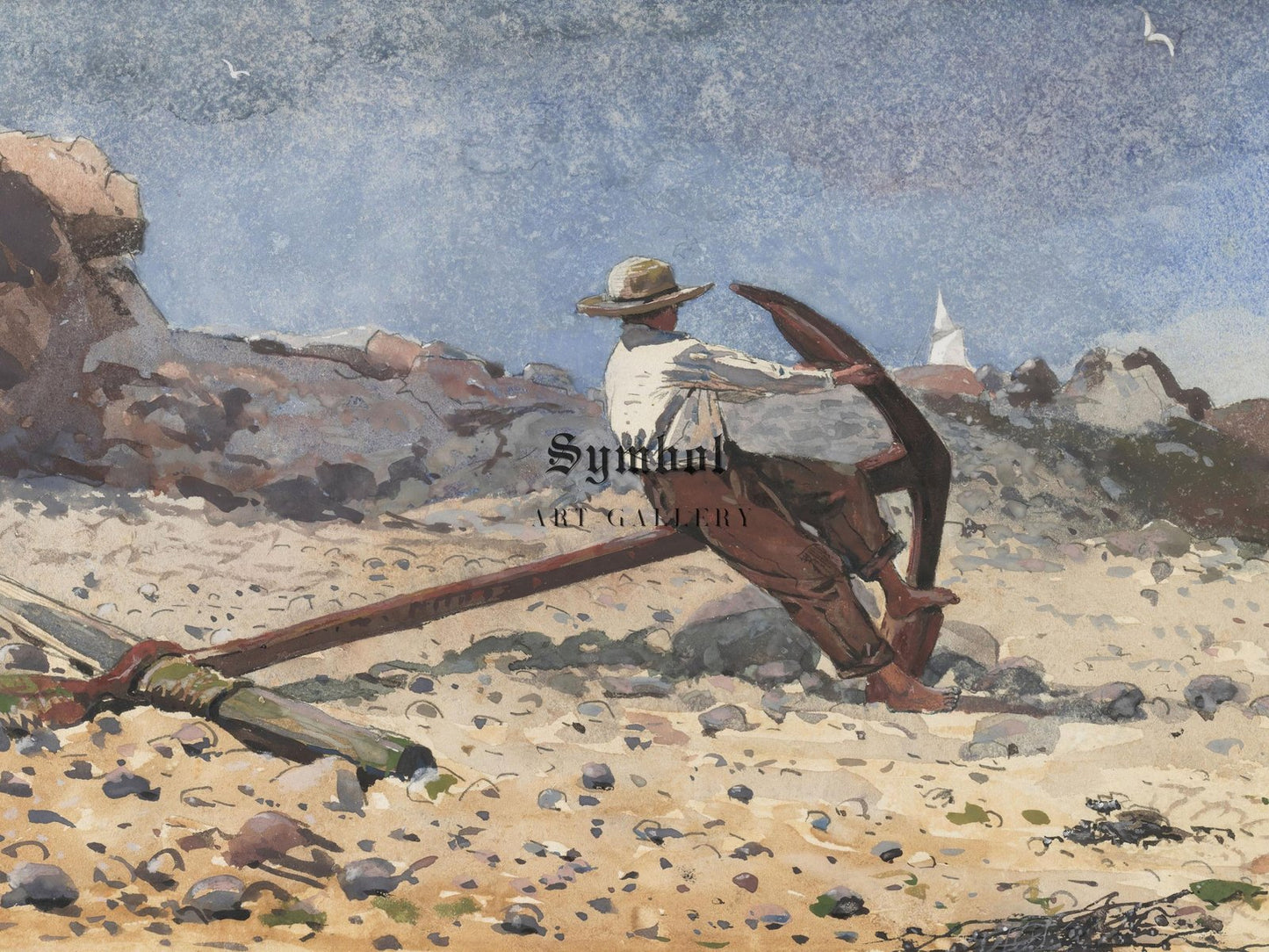 Boy with Anchor by Winslow Homer, 1873, Realism and Naturalism, fine art print