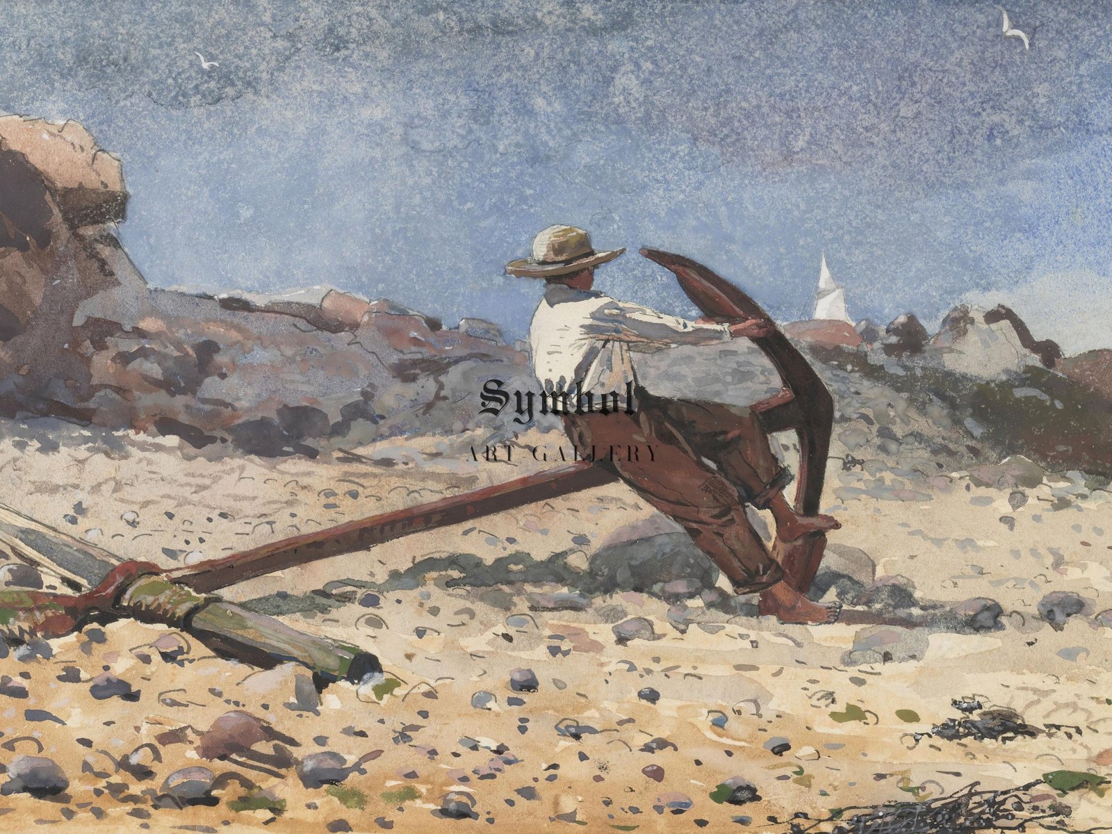 Boy with Anchor by Winslow Homer, 1873, Realism and Naturalism, fine art print