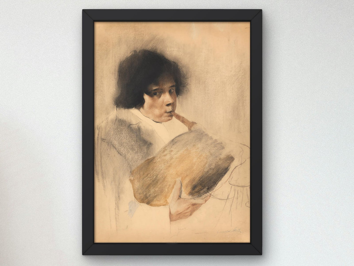 Boy with Bagpipe by Joseph Stella, 1910, Art Deco and American Modernism, fine art print