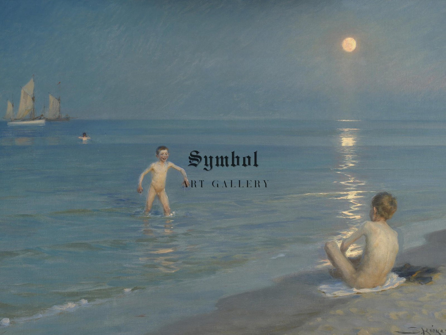 Boys Bathing at Skagen by Peder Severin Krøyer, 1899, Impressionism, fine art print