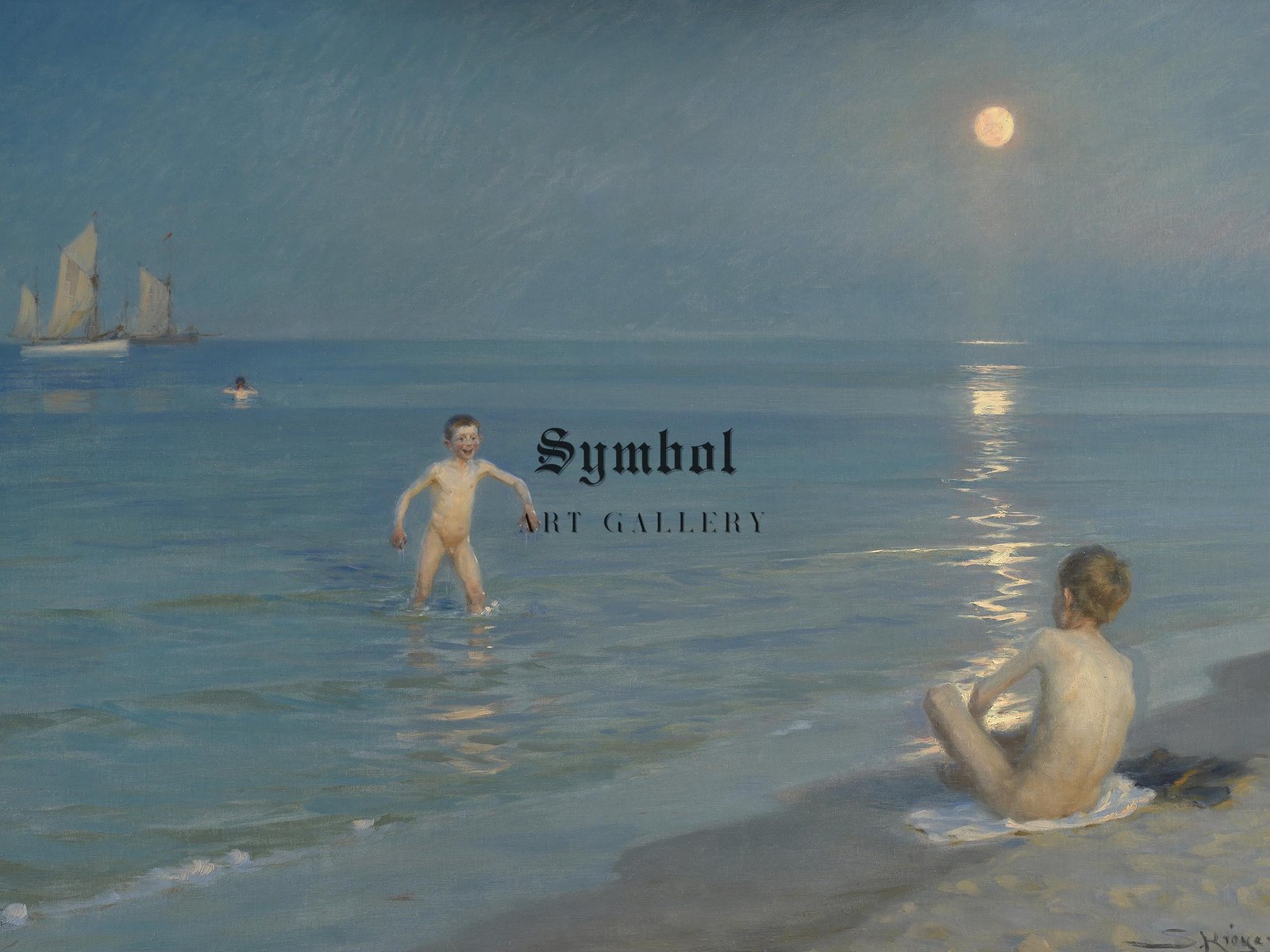 Boys Bathing at Skagen by Peder Severin Krøyer, 1899, Impressionism, fine art print