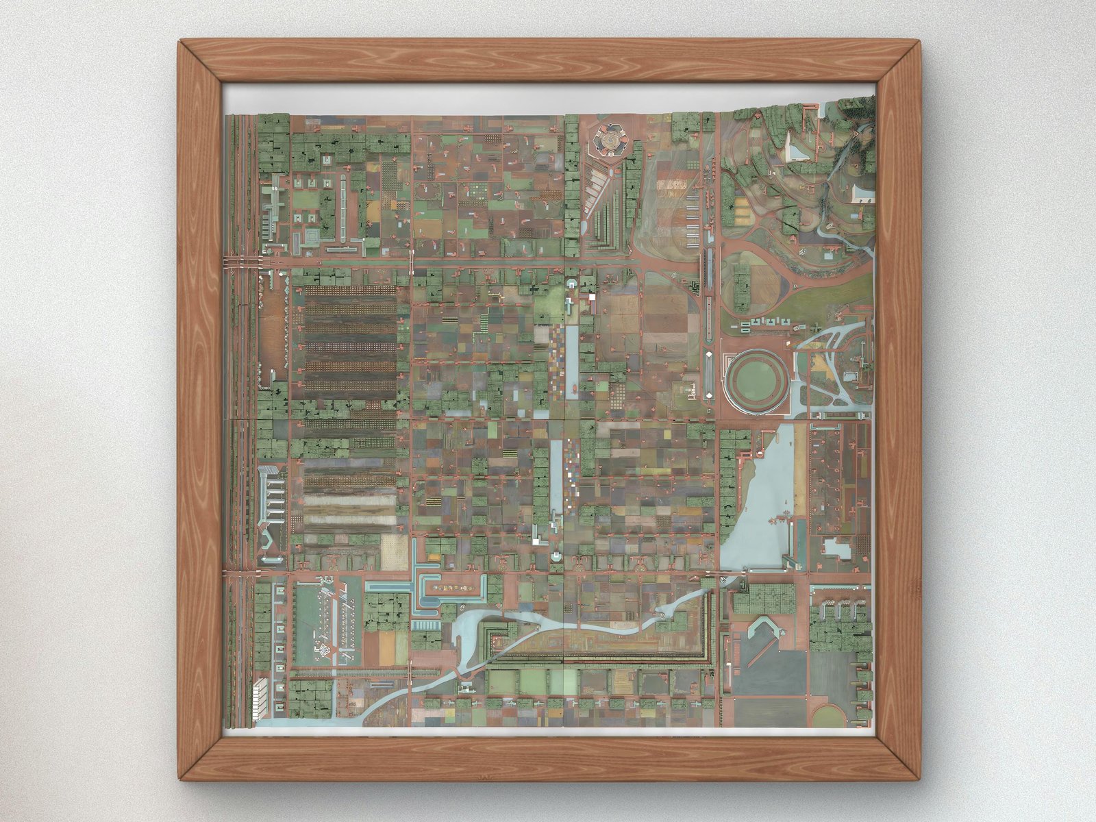 Broadacre City Project by Frank Lloyd Wright, 1934, Art Deco and American Modernism, fine art print