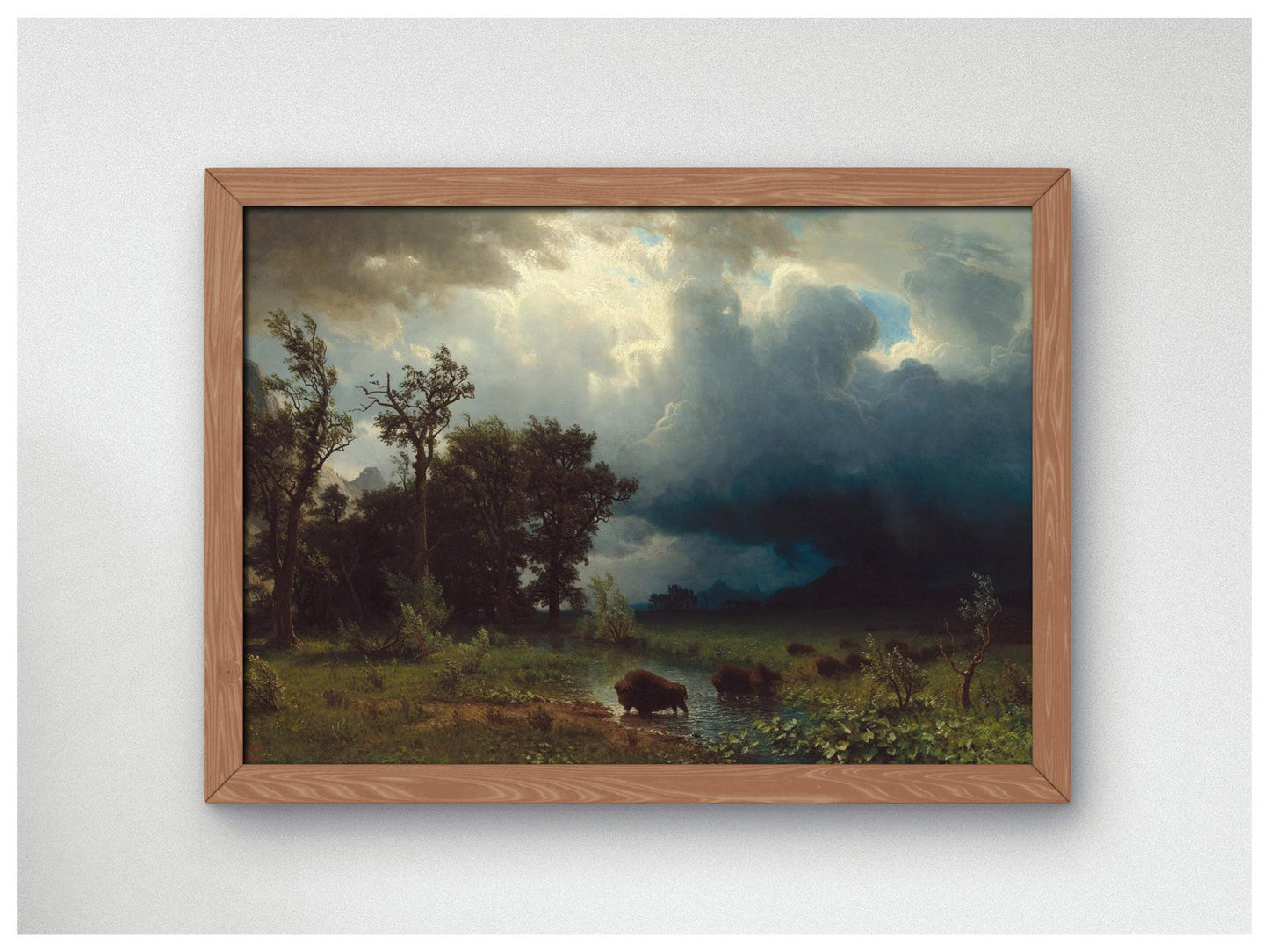 Buffalo Trail, The Impending Storm by Albert Bierstadt, 1869, Romanticism and Classical Landscapes, fine art print