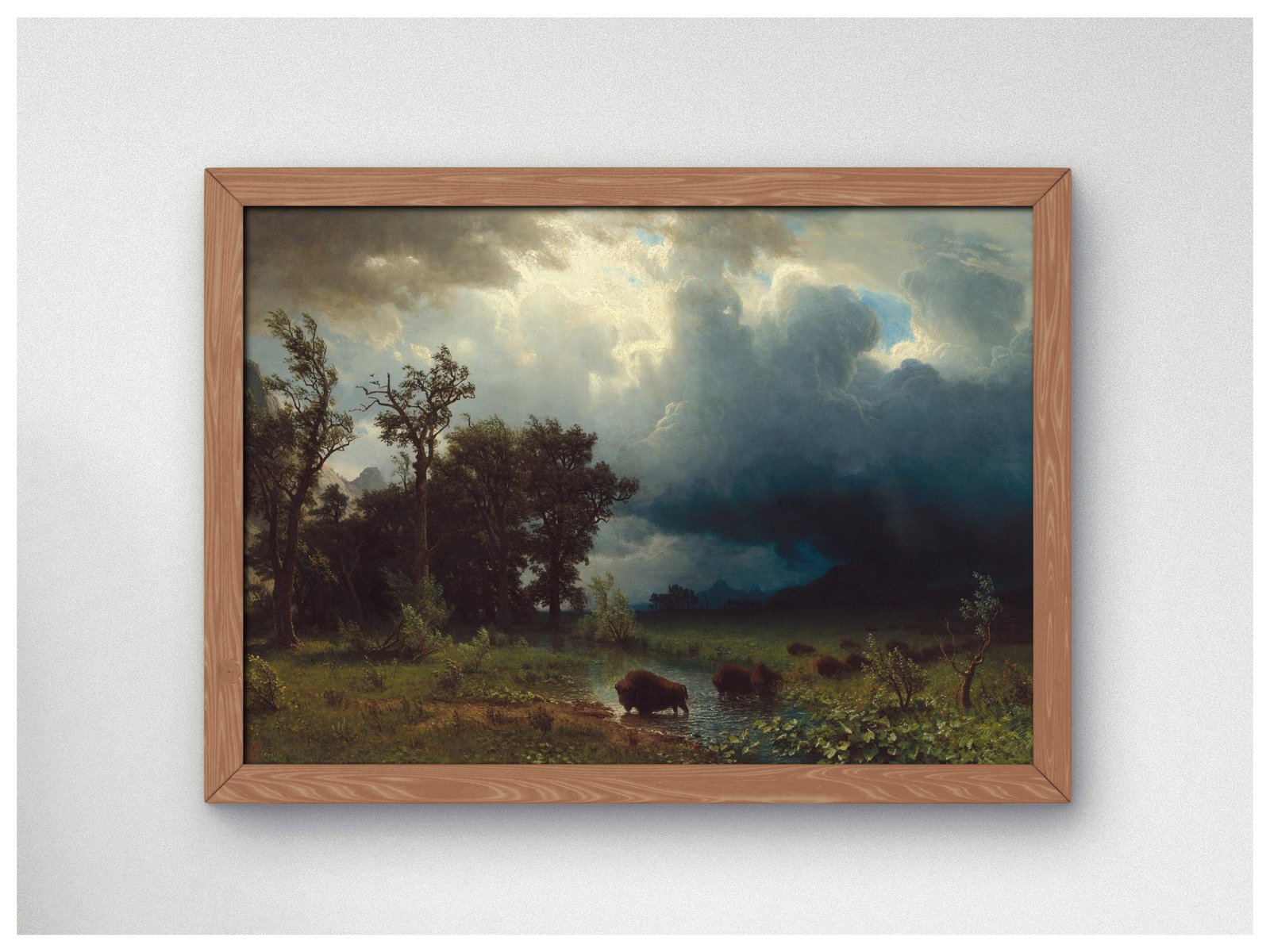 Buffalo Trail, The Impending Storm by Albert Bierstadt, 1869, Romanticism and Classical Landscapes, fine art print