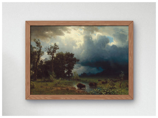 Buffalo Trail, The Impending Storm by Albert Bierstadt, 1869, Romanticism and Classical Landscapes, fine art print
