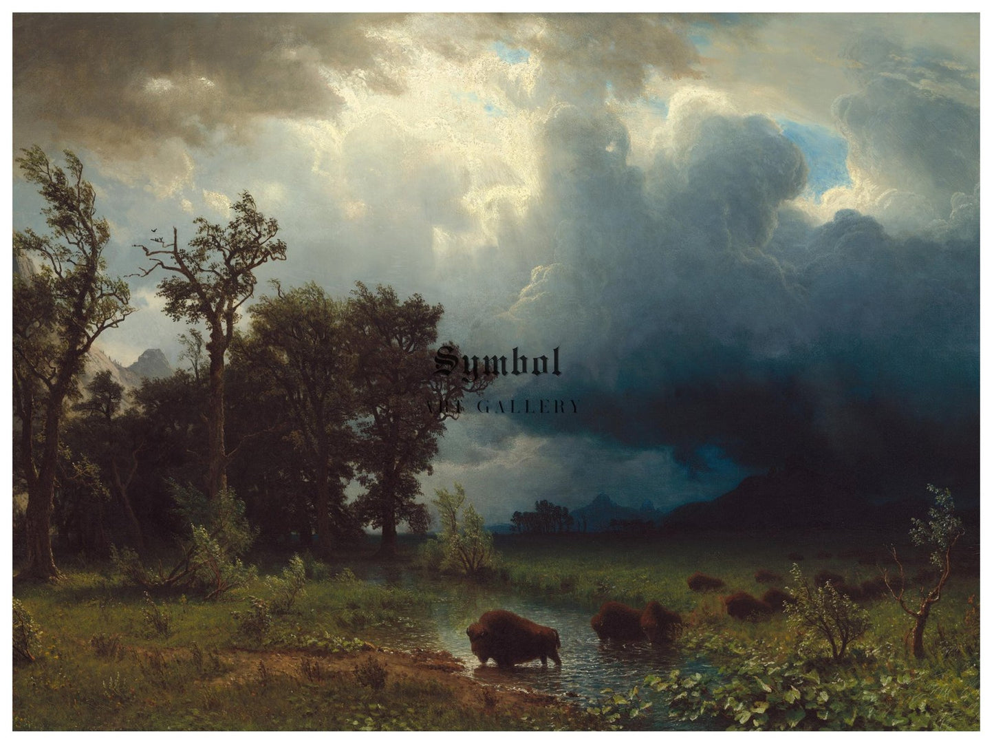 Buffalo Trail, The Impending Storm by Albert Bierstadt, 1869, Romanticism and Classical Landscapes, fine art print