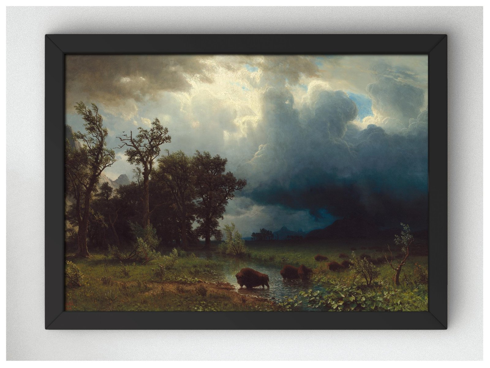 Buffalo Trail, The Impending Storm by Albert Bierstadt, 1869, Romanticism and Classical Landscapes, fine art print