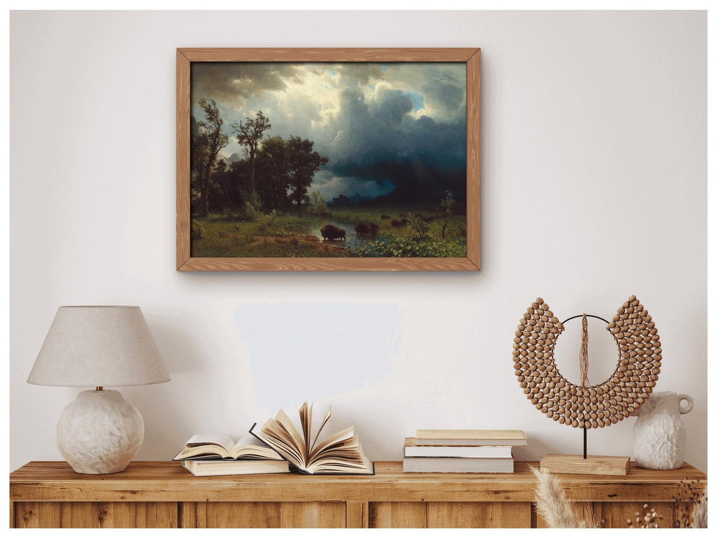 Buffalo Trail, The Impending Storm by Albert Bierstadt, 1869, Romanticism and Classical Landscapes, fine art print
