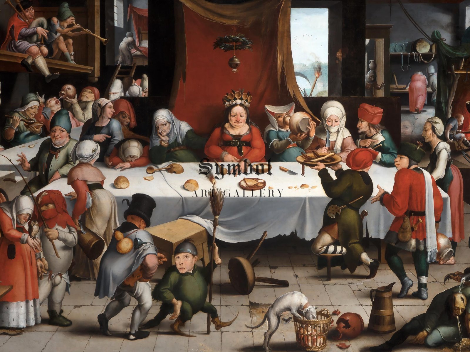 Burlesque Feast by Jan Mandyn, 1550, Renaissance, fine art print