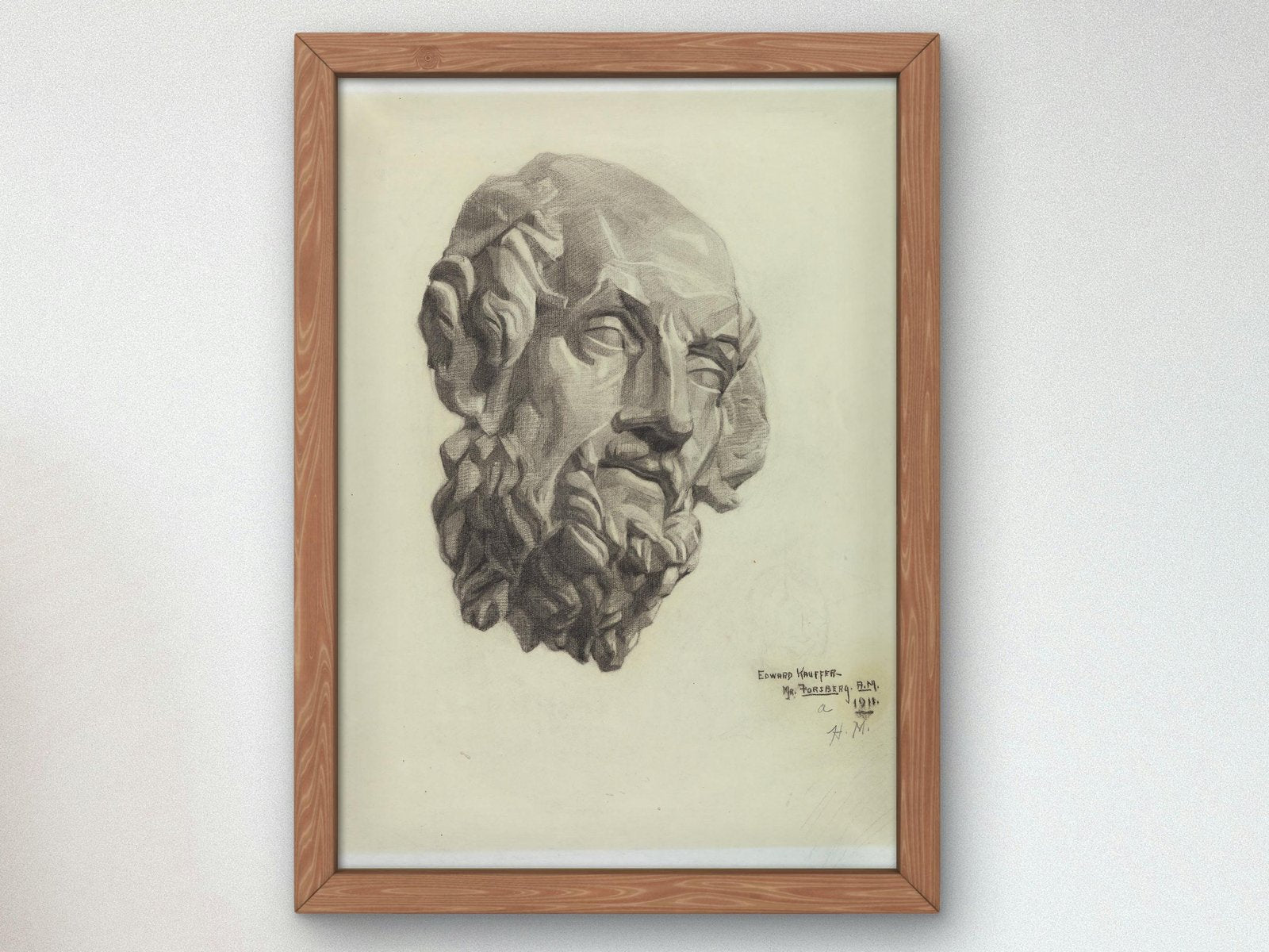 Bust of a Bearded Man by Edward McKnight Kauffer, 1911, Art Deco and American Modernism, fine art print