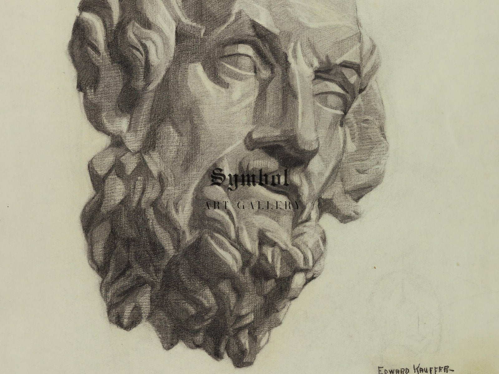 Bust of a Bearded Man by Edward McKnight Kauffer, 1911, Art Deco and American Modernism, fine art print