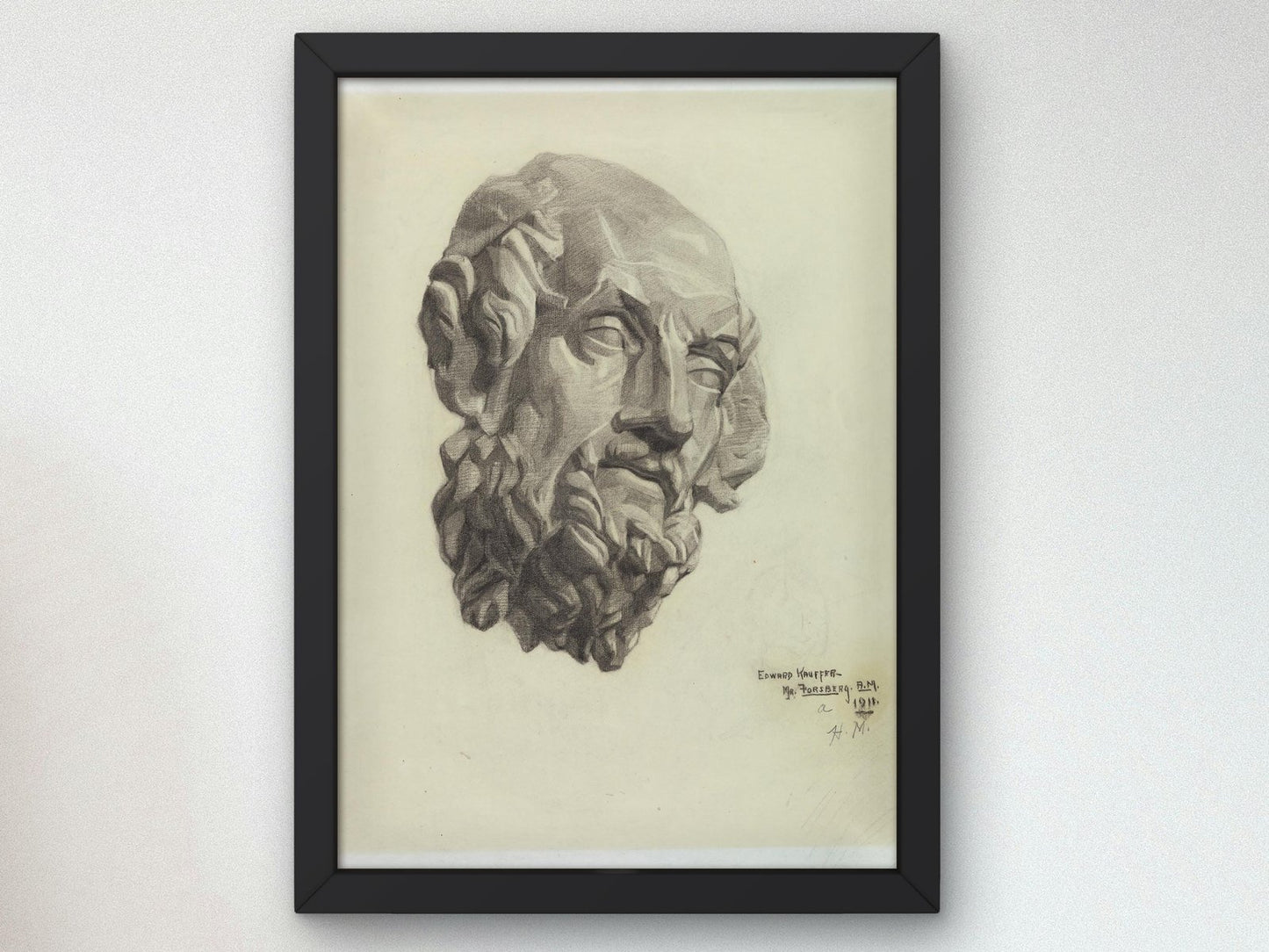 Bust of a Bearded Man by Edward McKnight Kauffer, 1911, Art Deco and American Modernism, fine art print