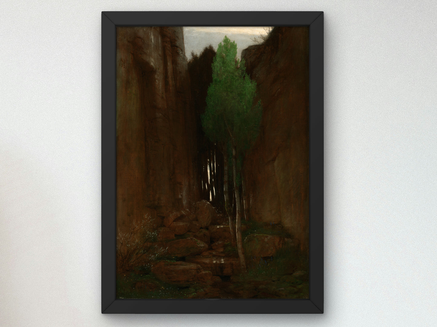 Spring in a Narrow Gorge by Arnold Böcklin 1881, Wall Art Print, Fine Art Reproduction, Museum Quality Decor, Poster