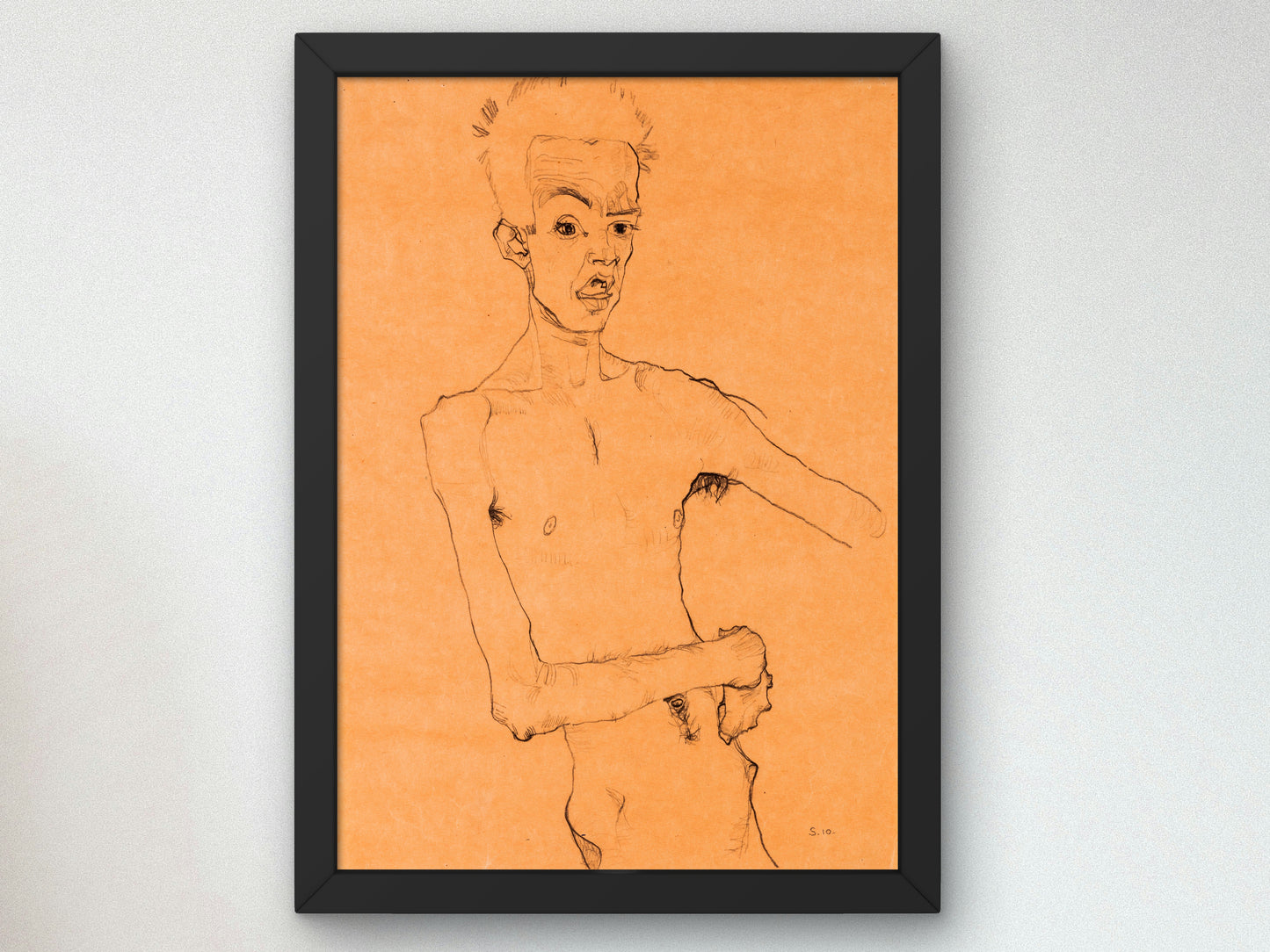 Self Portrait with Open Mouth by Egon Schiele 1910, Wall Art Print, Fine Art Reproduction, Museum Quality Decor, Poster