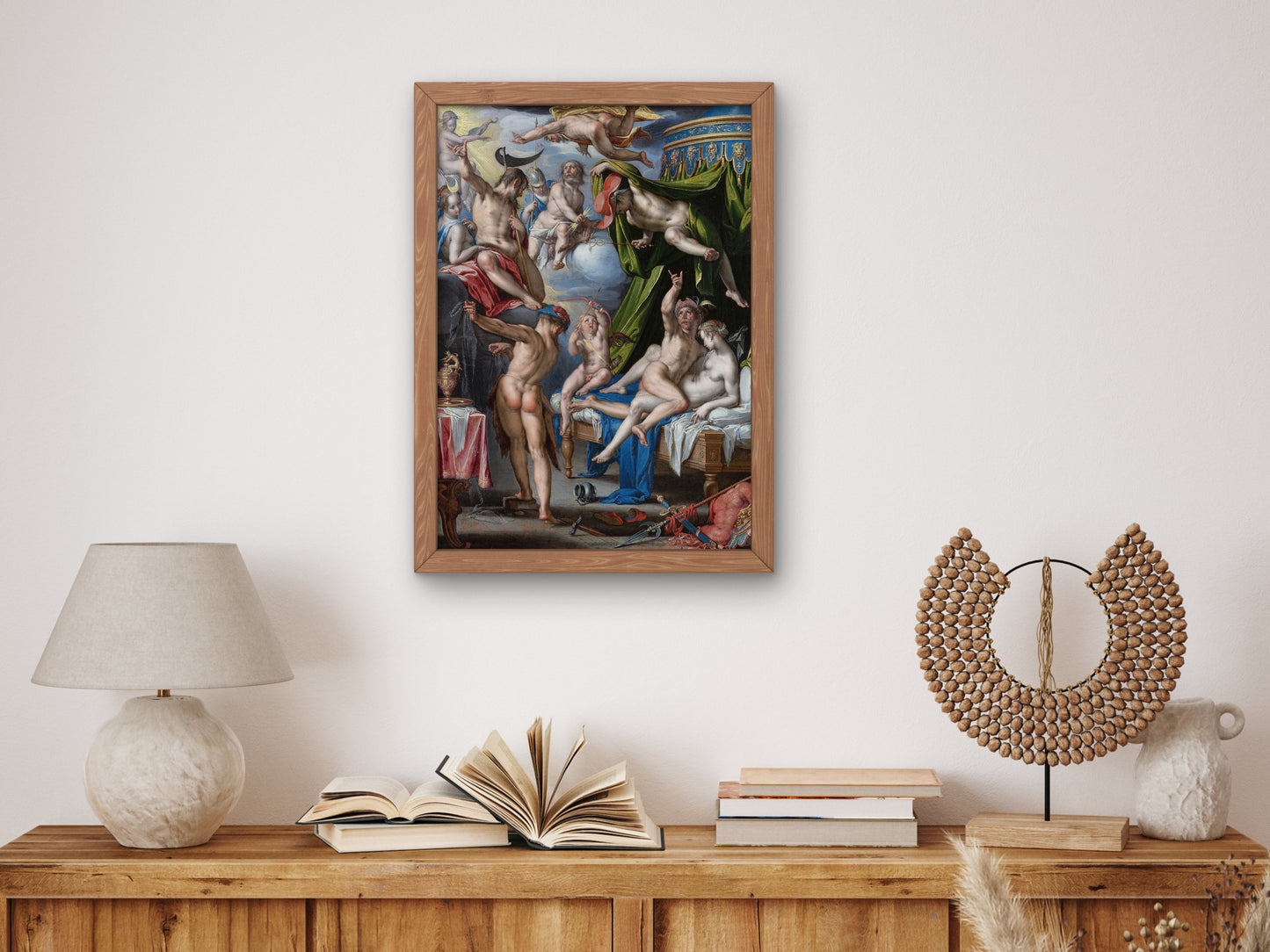 Mars and Venus Surprised by Vulcan by Joachim Wtewael 1601, Wall Art Print, Fine Art Reproduction, Museum Quality Decor, Poster