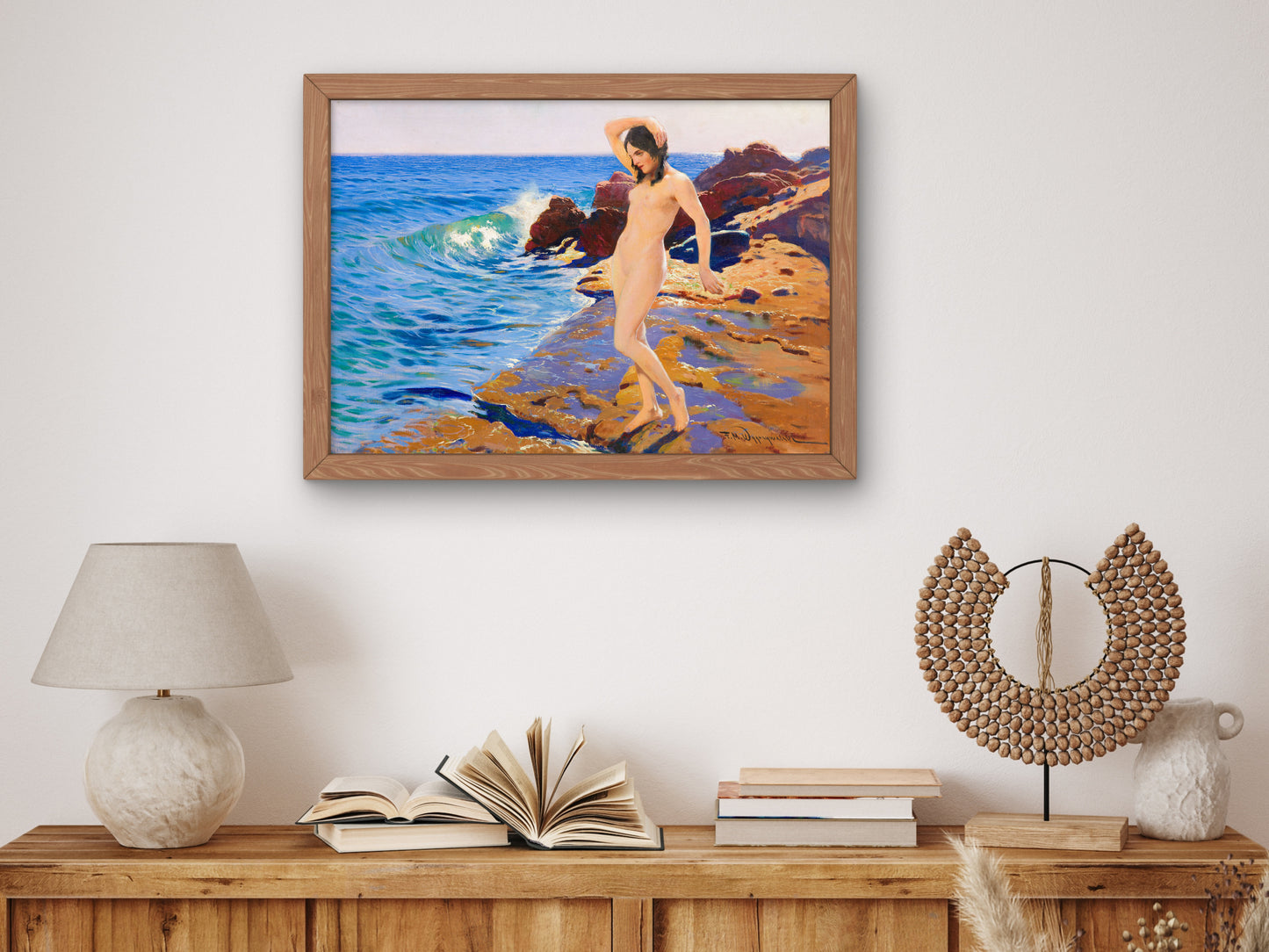Nude on Capri by Feliks Michał Wygrzywalski, Wall Art Print, Fine Art Reproduction, Museum Quality Decor, Poster