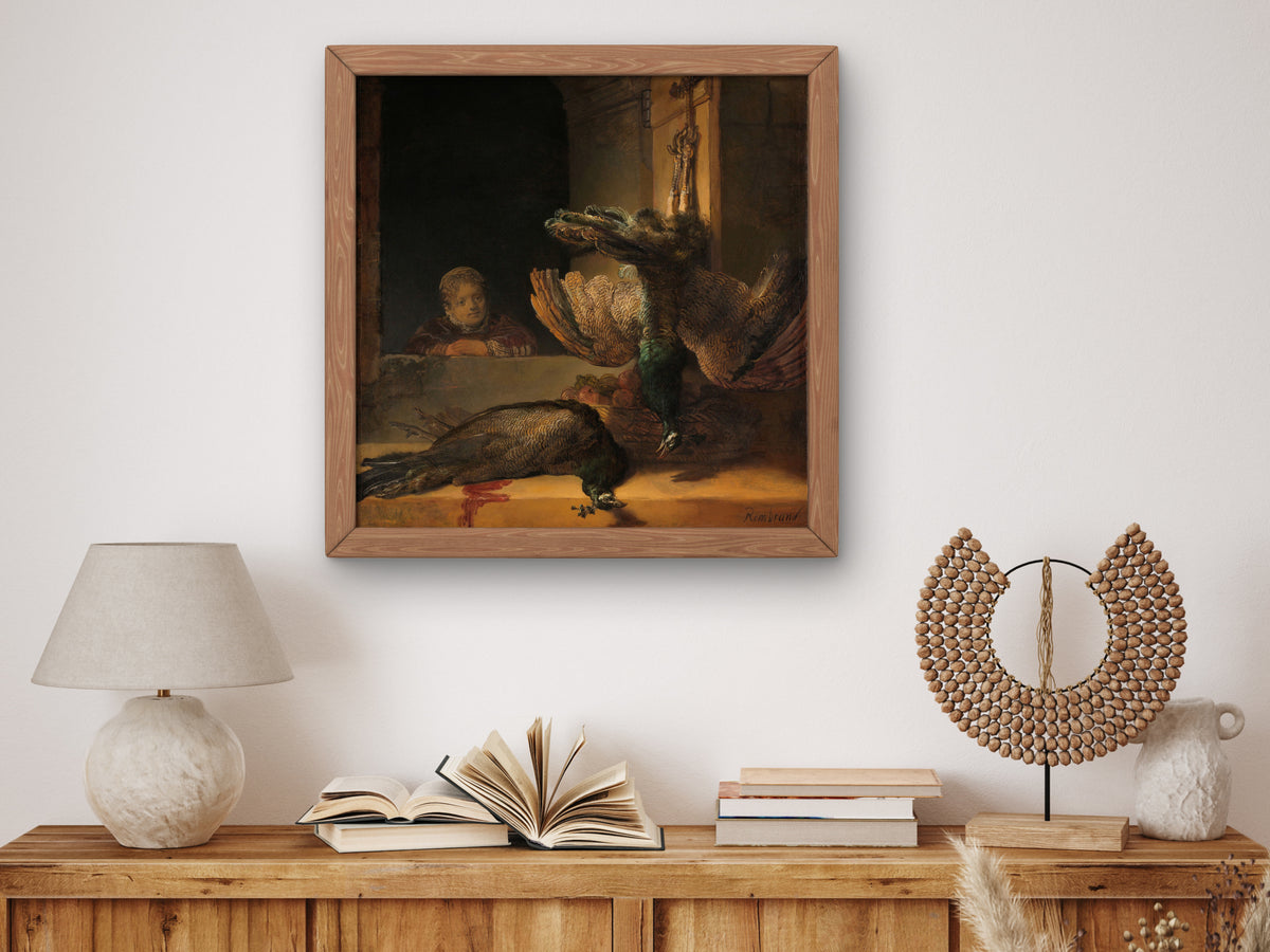 Still Life with Peacocks by Rembrandt van Rijn 1639, Wall Art Print, Fine Art Reproduction, Museum Quality Decor, Poster