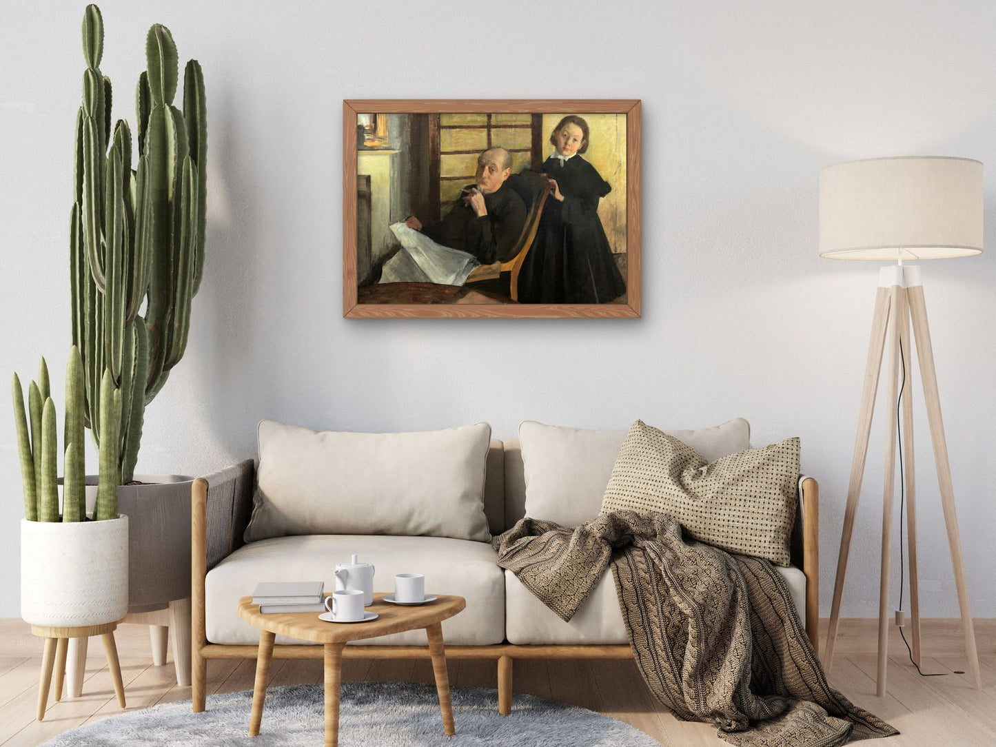 Henri Degas and His Niece Lucie Degas by Edgar Degas 1875, Wall Art Print, Fine Art Reproduction, Museum Quality Decor, Poster