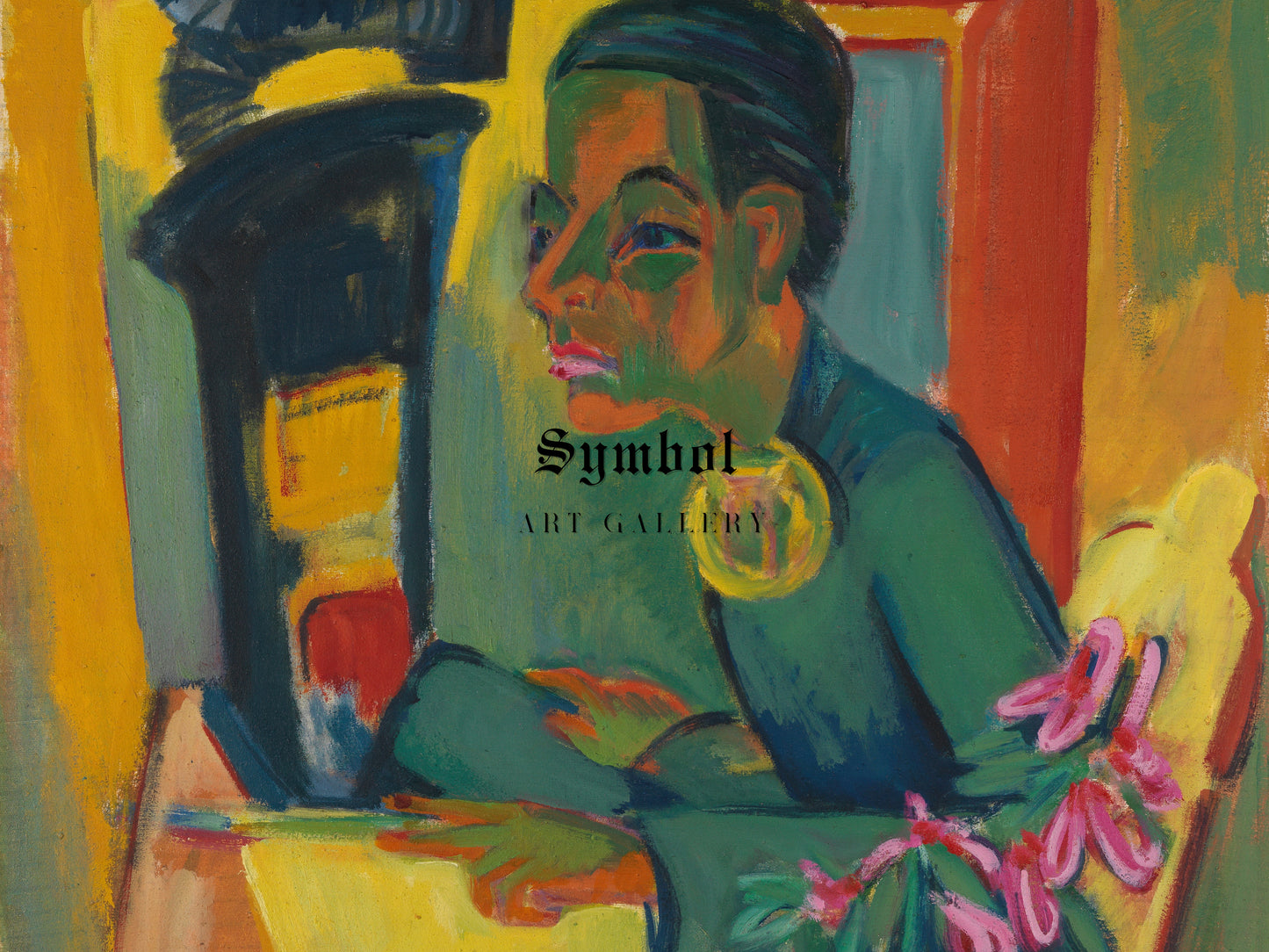 Self Portrait as a Painter by Ernst Ludwig Kirchner 1920, Wall Art Print, Fine Art Reproduction, Museum Quality Decor, Poster