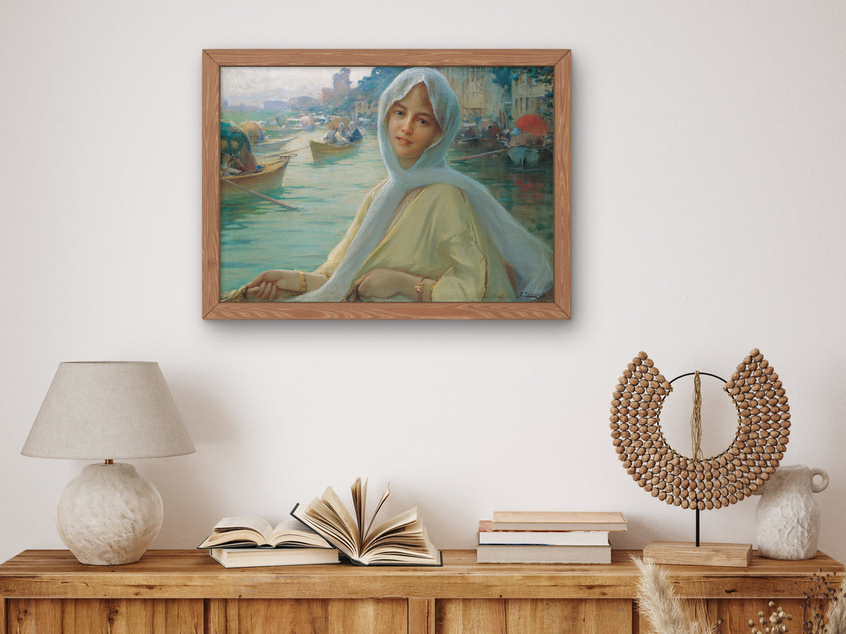 Amusement at Göksu by Fausto Zonaro 1896, Wall Art Print, Fine Art Reproduction, Museum Quality Decor, Poster