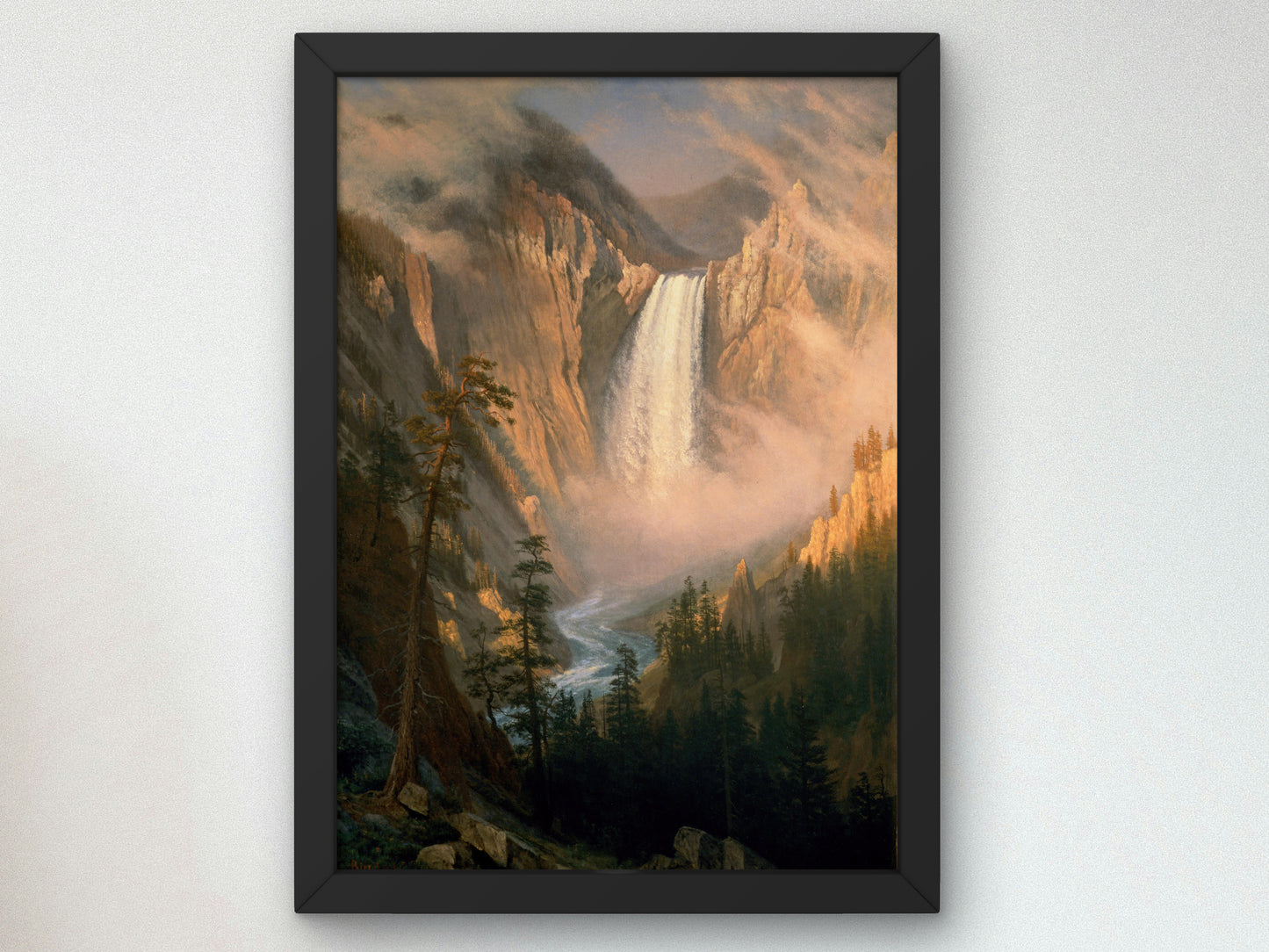 Yellowstone Falls by Albert Bierstadt 1881, Wall Art Print, Fine Art Reproduction, Museum Quality Decor, Poster