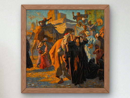 A Street Celebration in Cairo by Ludwig Deutsch 1912, Wall Art Print, Fine Art Reproduction, Museum Quality Decor, Poster