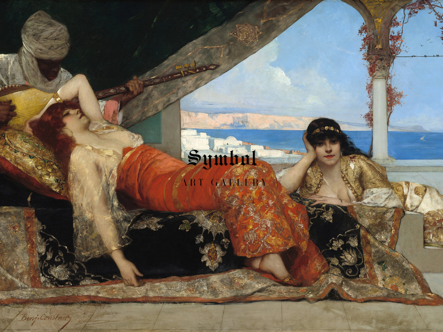The Favorite of the Emir by Jean Joseph Benjamin Constant 1879, Wall Art Print, Fine Art Reproduction, Museum Quality Decor, Poster