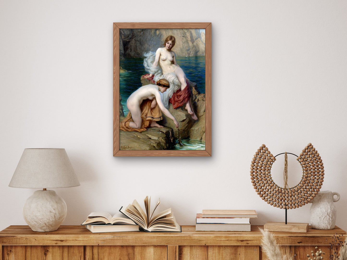 By Summer Seas by Herbert James Draper 1912, Wall Art Print, Fine Art Reproduction, Museum Quality Decor, Poster