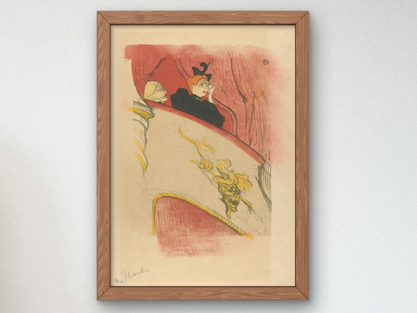 The Box with the Gilded Mask by Henri de Toulouse Lautrec 1896, Wall Art Print, Fine Art Reproduction, Museum Quality Decor, Poster