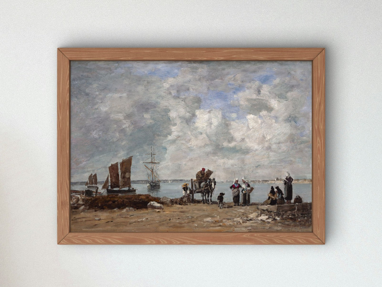 Fishermen's Wives at the Seaside by Eugène Boudin 1872, Wall Art Print, Fine Art Reproduction, Museum Quality Decor, Poster