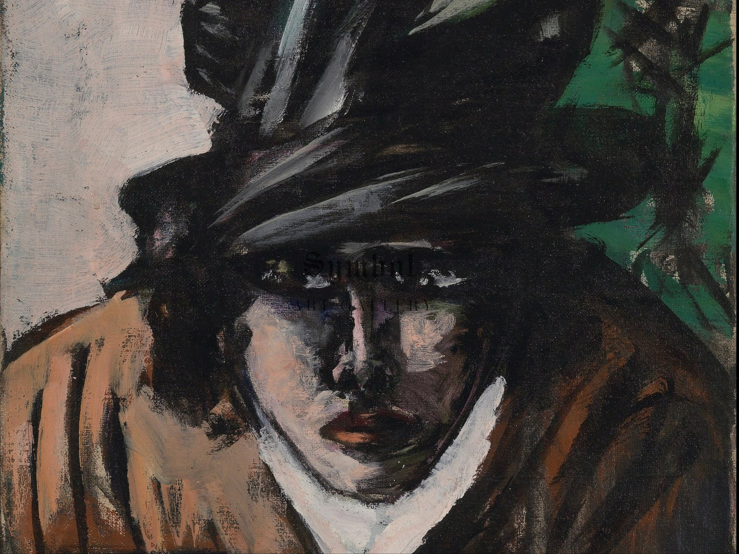 Woman with Hat and Muff by Max Beckmann 1944, Wall Art Print, Fine Art Reproduction, Museum Quality Decor, Poster