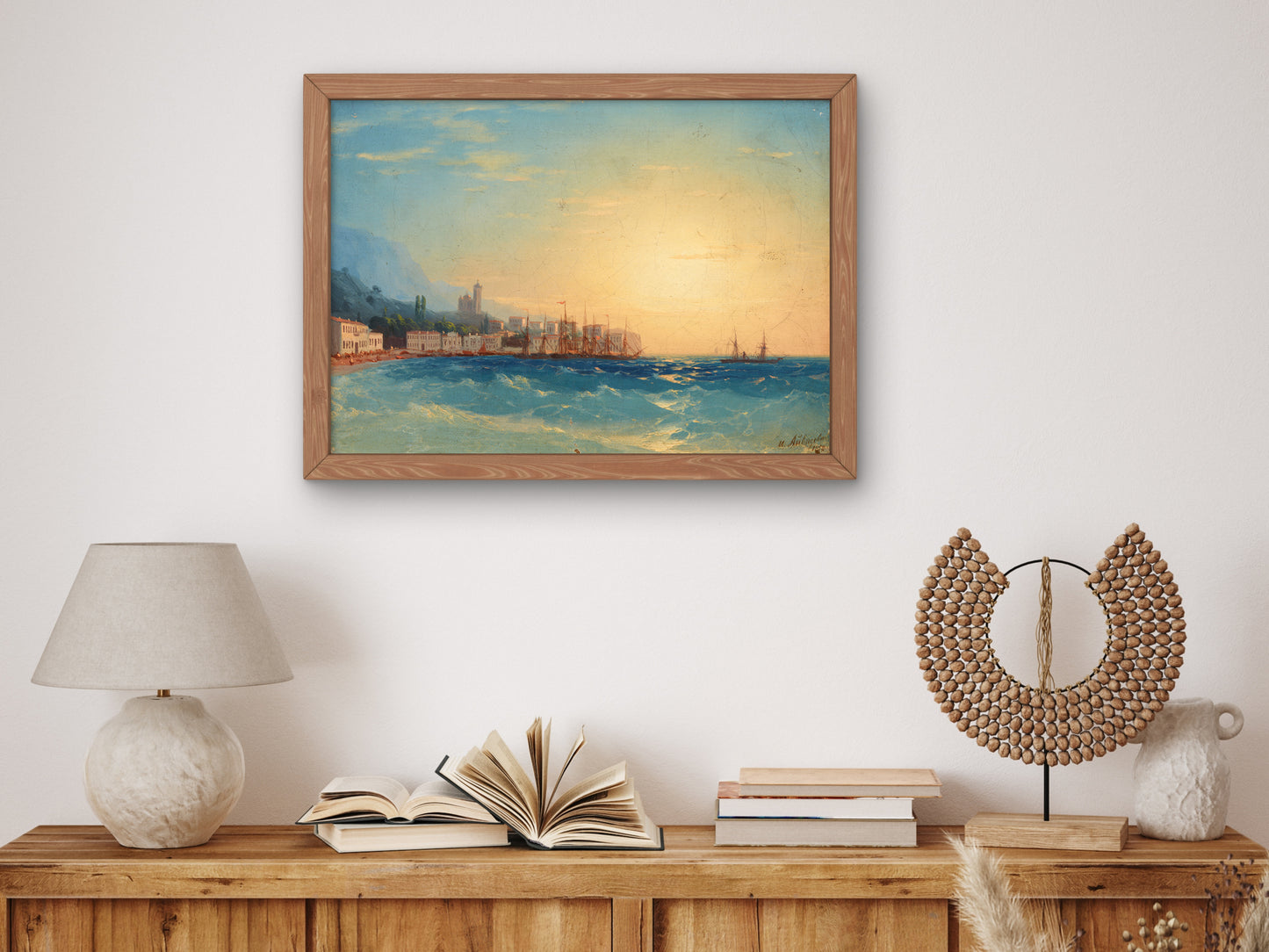 Harbor with Ships by Ivan Konstantinovich Aivazovsky 1858, Wall Art Print, Fine Art Reproduction, Museum Quality Decor, Poster