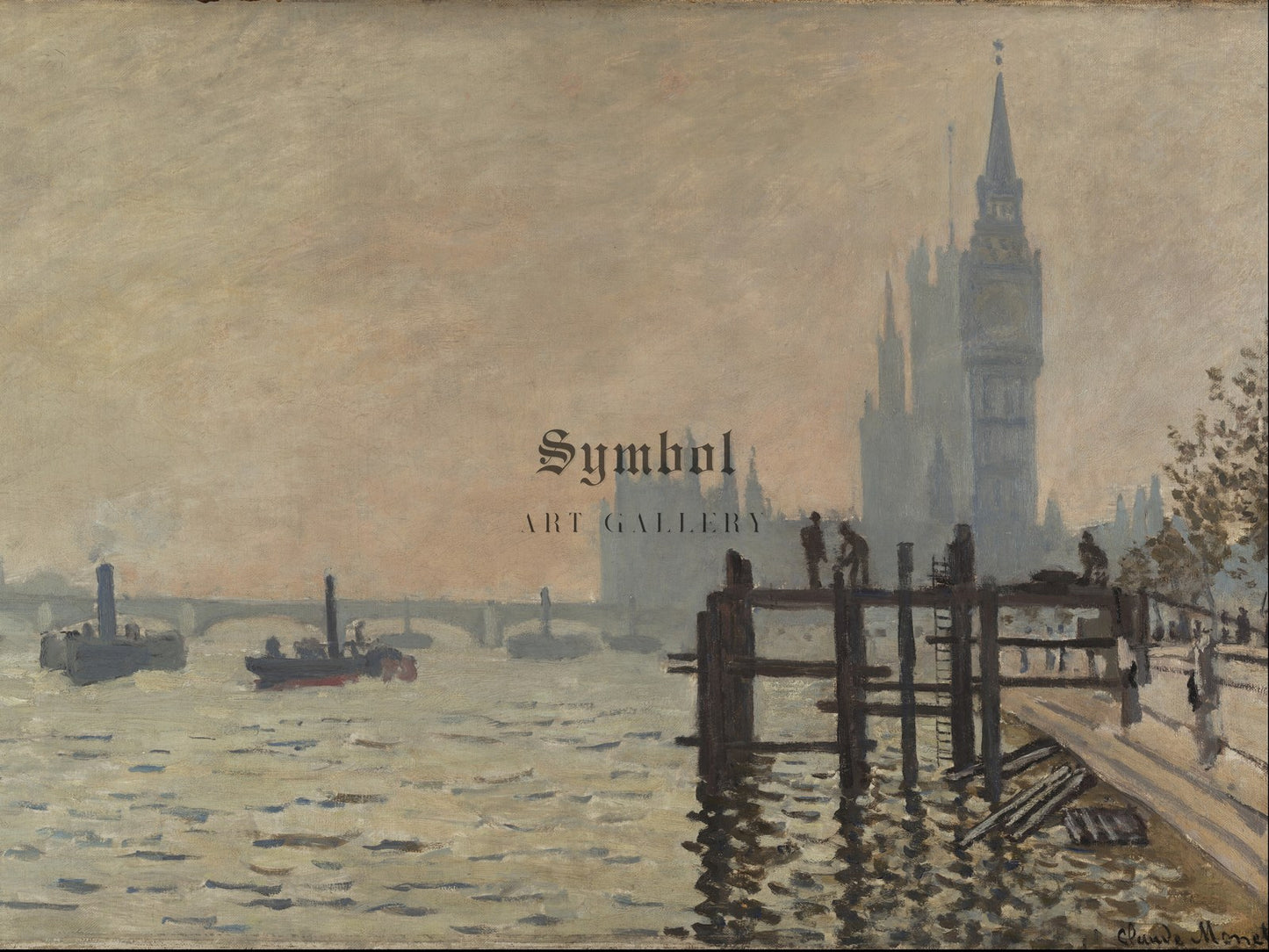 The Thames below Westminster by Claude Monet 1871, Wall Art Print, Fine Art Reproduction, Museum Quality Decor, Poster