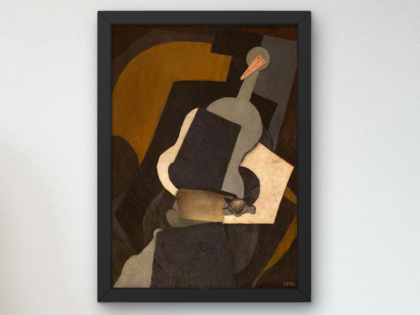 Woman Seated Woman Whose Body Is a Guitar by Diego Rivera 1915, Wall Art Print, Fine Art Reproduction, Museum Quality Decor, Poster