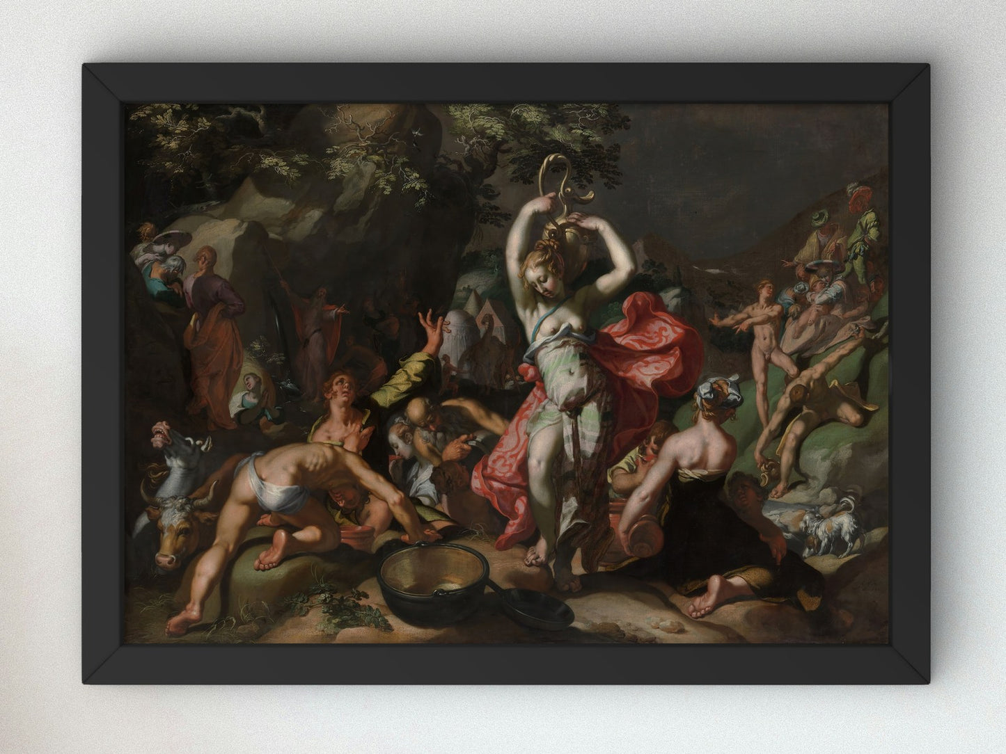 Moses Striking the Rock by Abraham Bloemaert 1596, Wall Art Print, Fine Art Reproduction, Museum Quality Decor, Poster