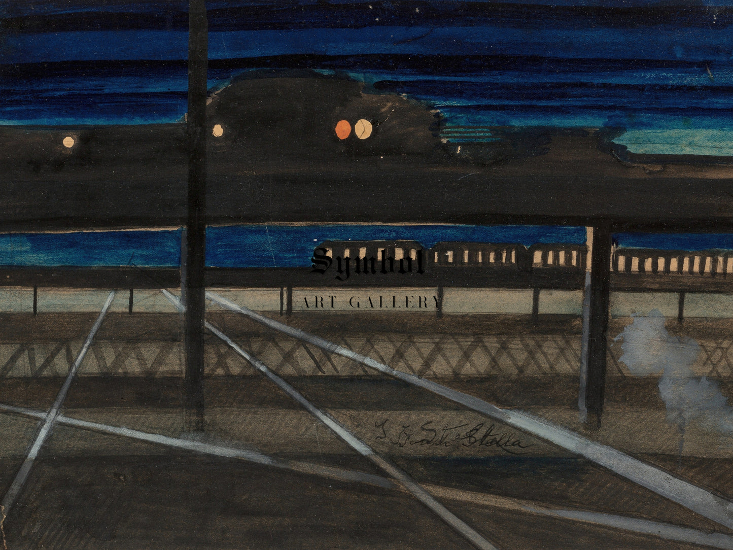 Elevated Railroad by Joseph Stella 1920, Wall Art Print, Fine Art Reproduction, Museum Quality Decor, Poster