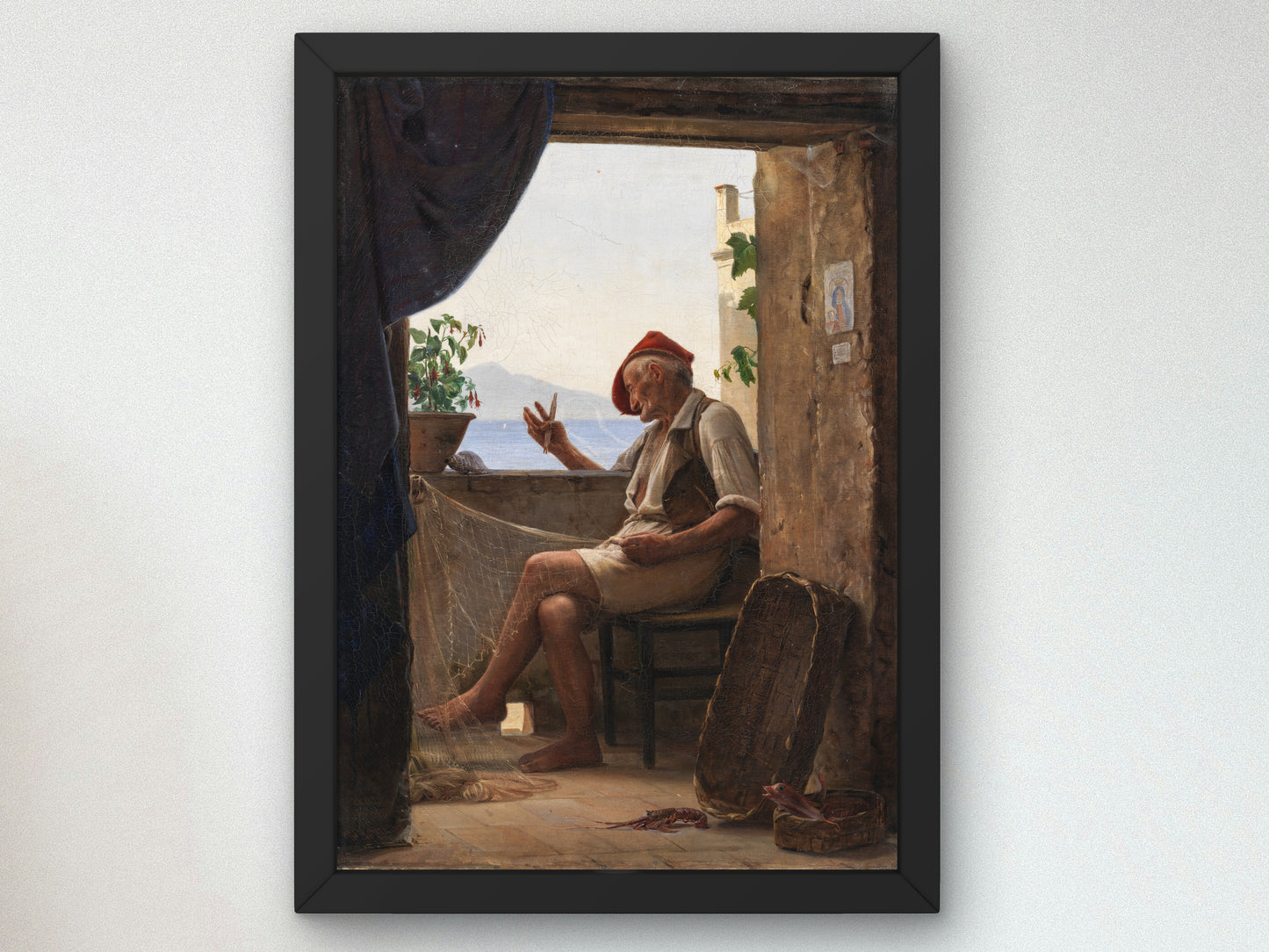 A Fisherman from Sorrento, Italy by Carl Bloch 1860, Wall Art Print, Fine Art Reproduction, Museum Quality Decor, Poster