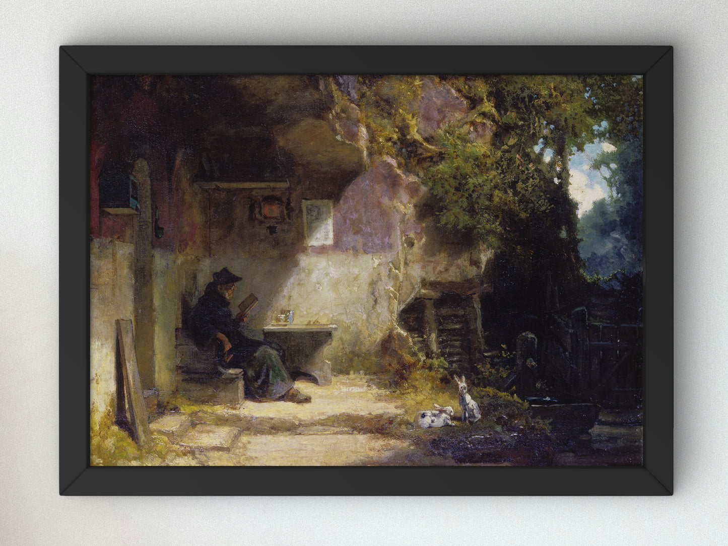 The Hermit in front of His Retreat by Carl Spitzweg 1844, Wall Art Print, Fine Art Reproduction, Museum Quality Decor, Poster