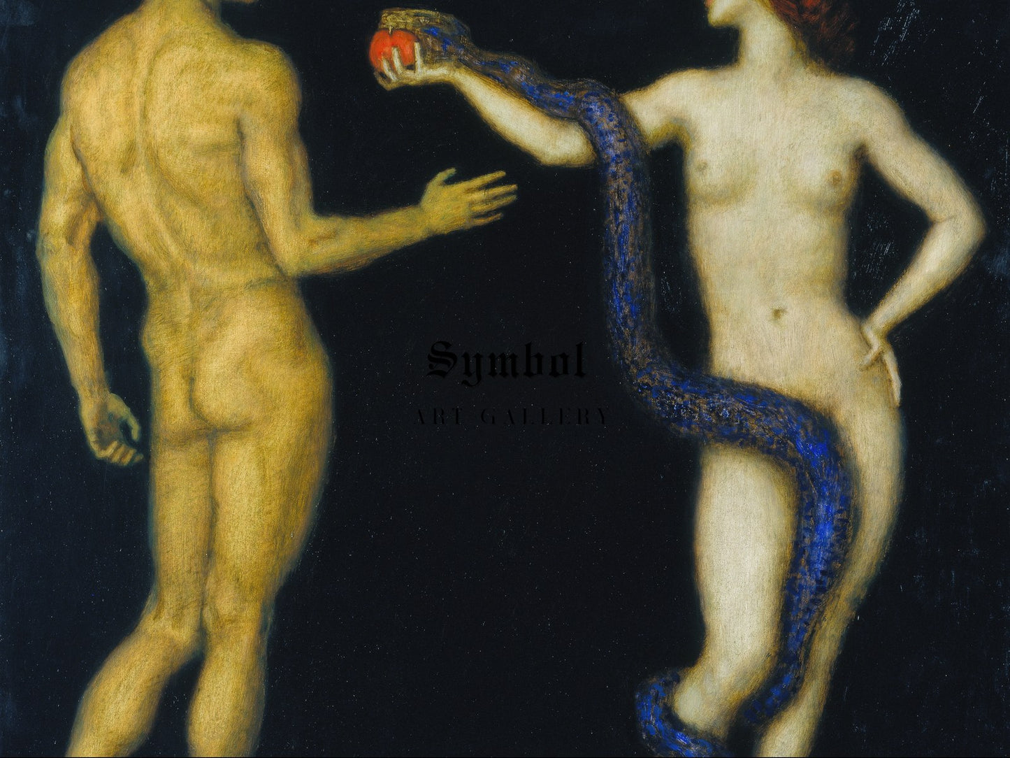 Adam and Eve by Franz von Stuck 1920, Wall Art Print, Fine Art Reproduction, Museum Quality Decor, Poster