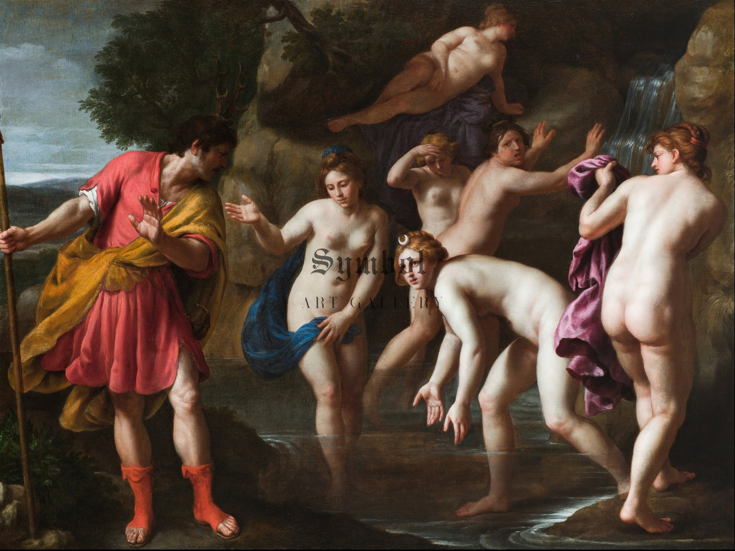 Diana and Actaeon by Alessandro Turchi 1600, Wall Art Print, Fine Art Reproduction, Museum Quality Decor, Poster