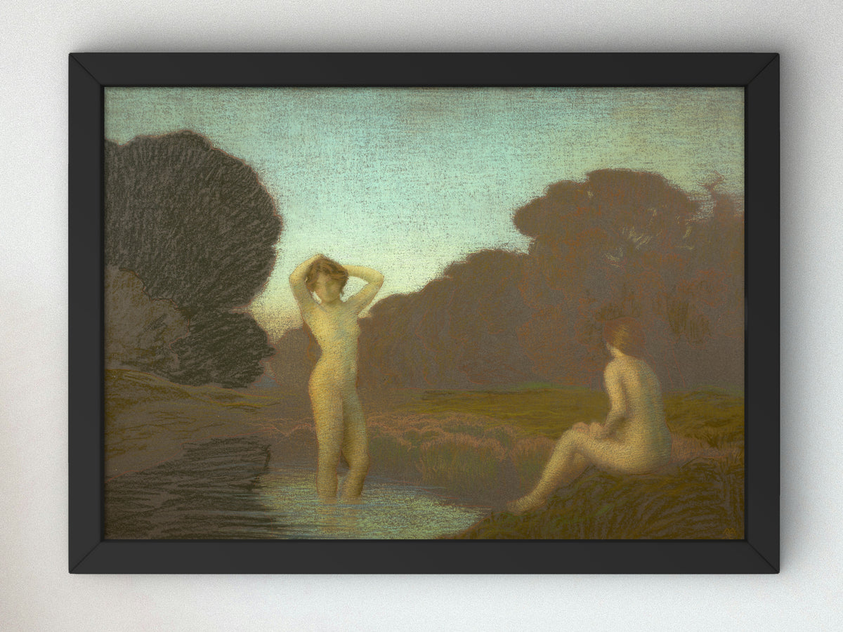 The Two Bathers by Emile Rene Menard, Wall Art Print, Fine Art Reproduction, Museum Quality Decor, Poster