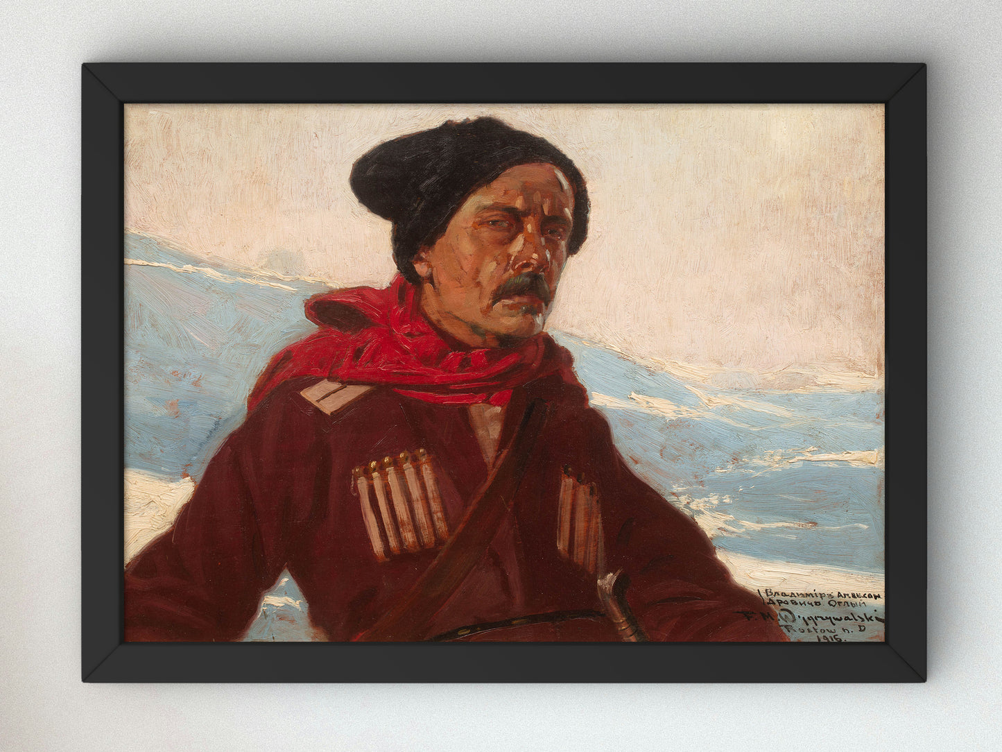 Circassian Self Portrait of the Artist by Feliks Michał Wygrzywalski 1916, Wall Art Print, Fine Art Reproduction, Museum Quality Decor