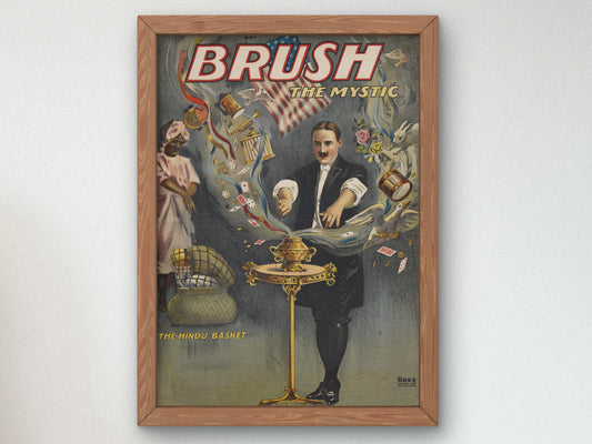 Brush the Mystic The Hindu Basket by Goes Lithography Company 1920, Wall Art Print, Fine Art Reproduction, Museum Quality Decor, Poster